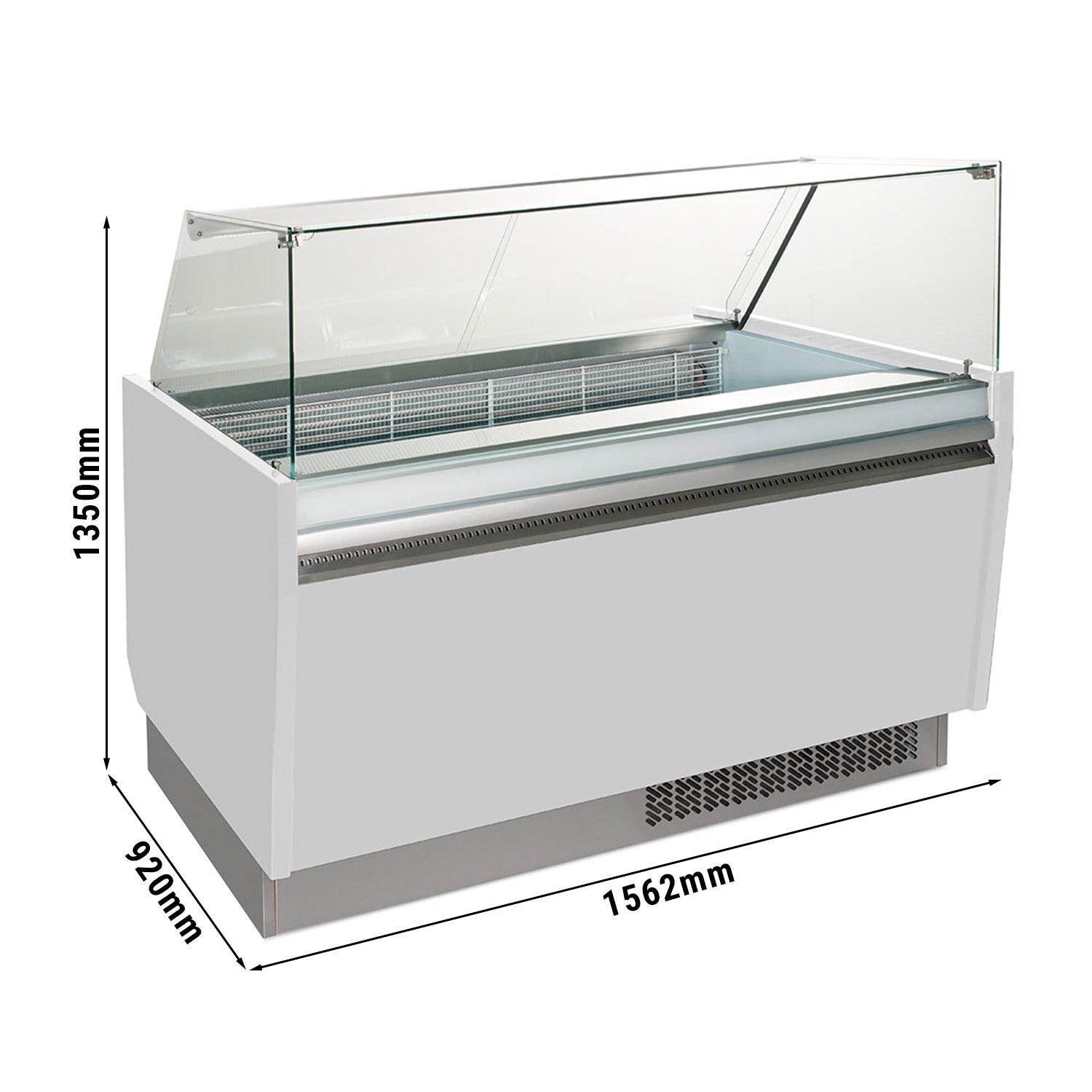 Ice cream display case 1.56 x 0.92 m - white