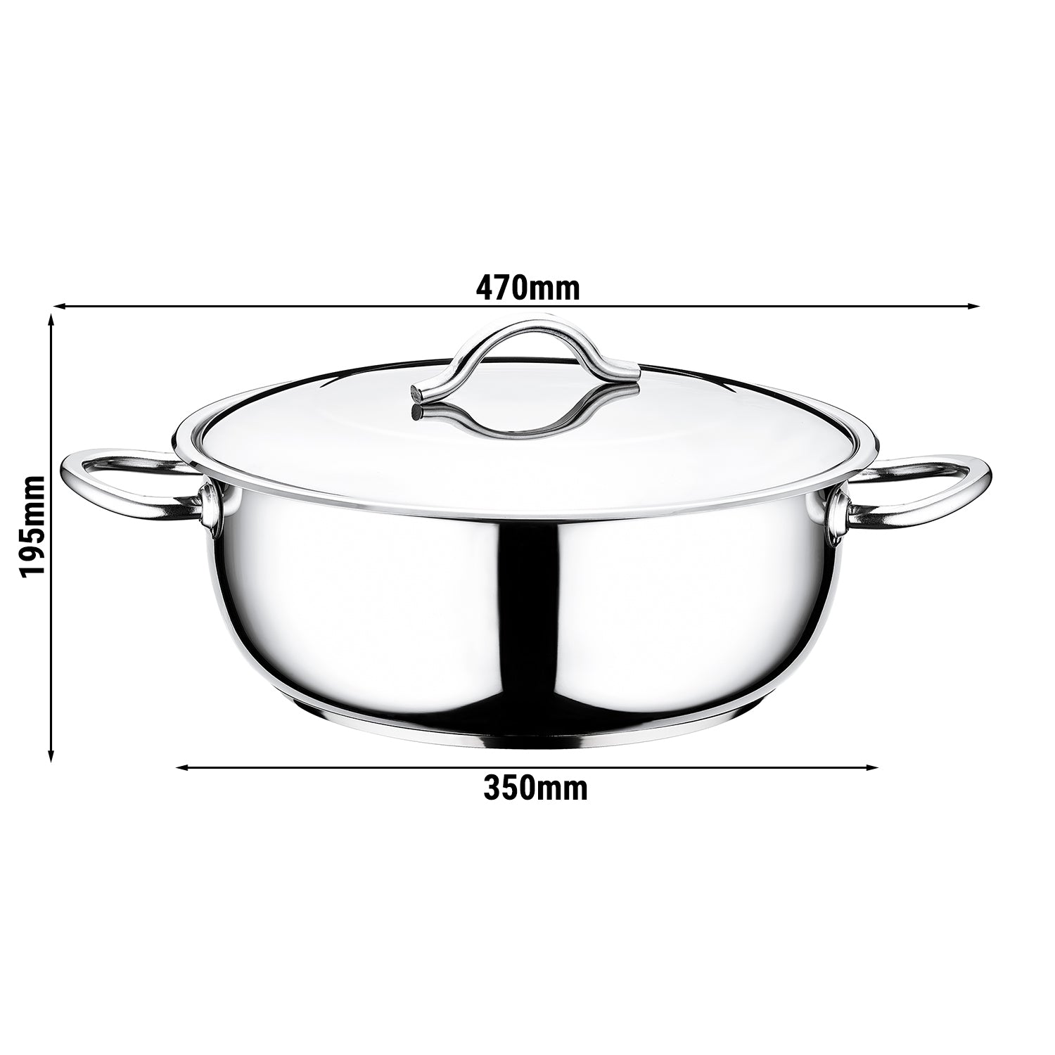 Gastro pot in stainless steel - Ø 340 mm - height 120 mm - 10.40 liters