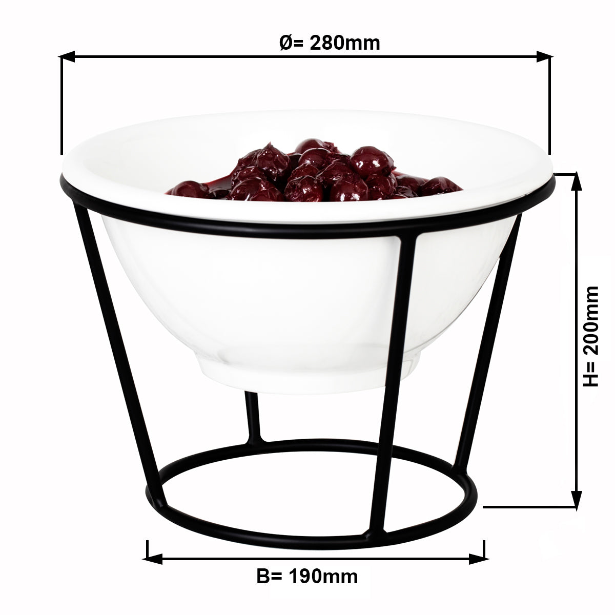 Shelf / Buffet stand - incl. 1 melamine bowl - round