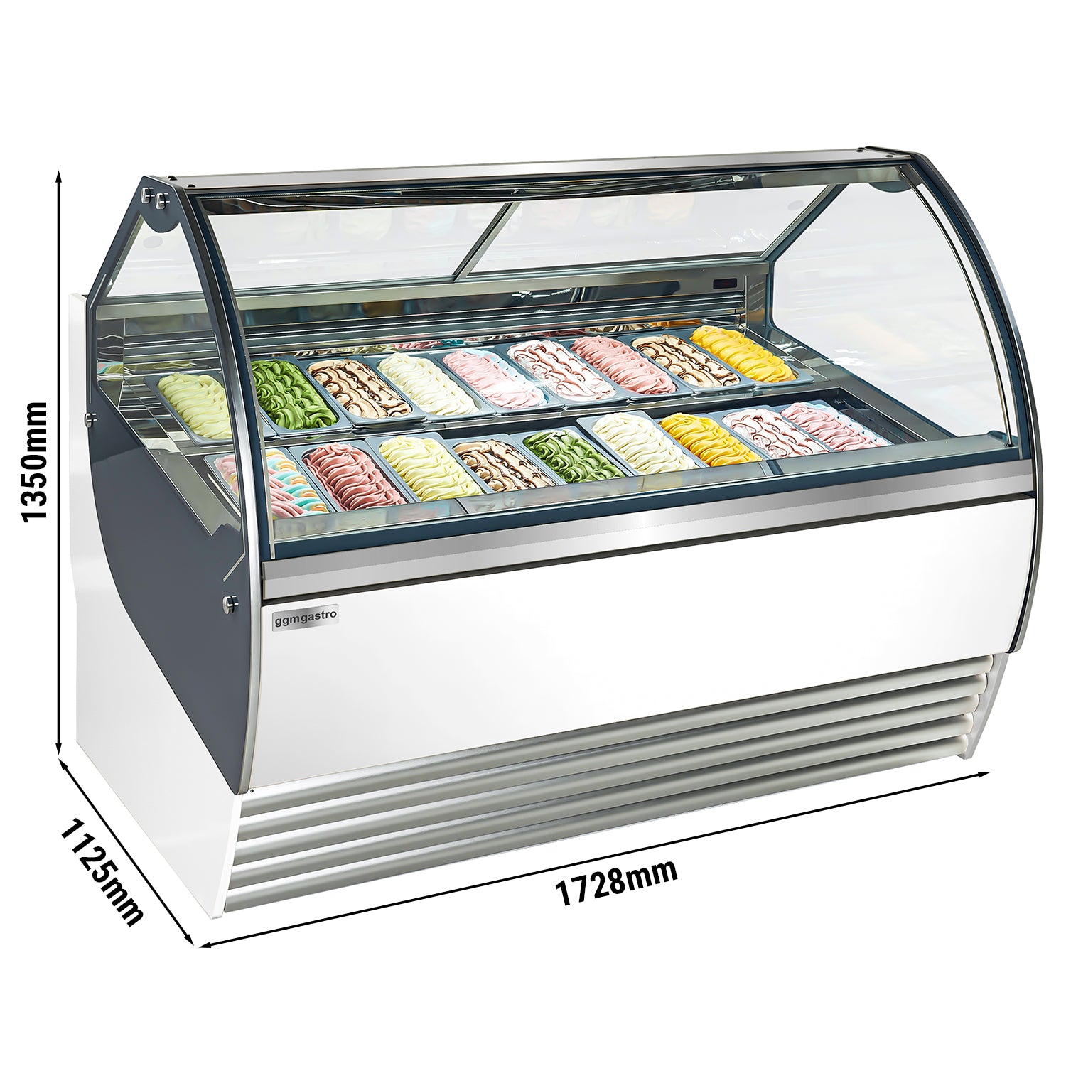 Ice cream counter - 1.73 x 1.13 m - white