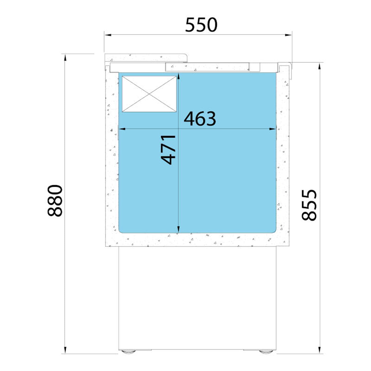 Cooler box for bottles 305 liters (stainless steel)