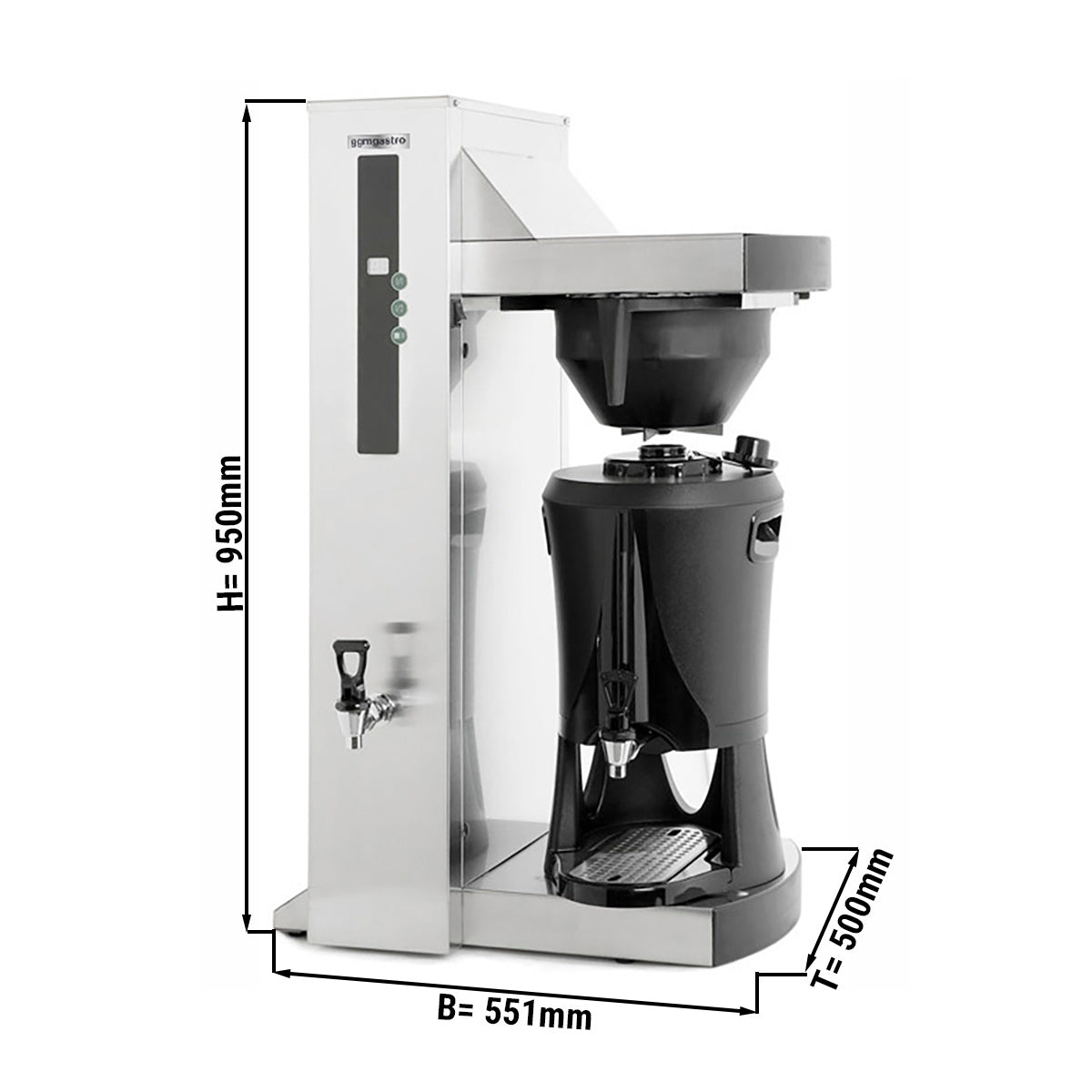 Filter coffee machine with hot water supply - 5 liters