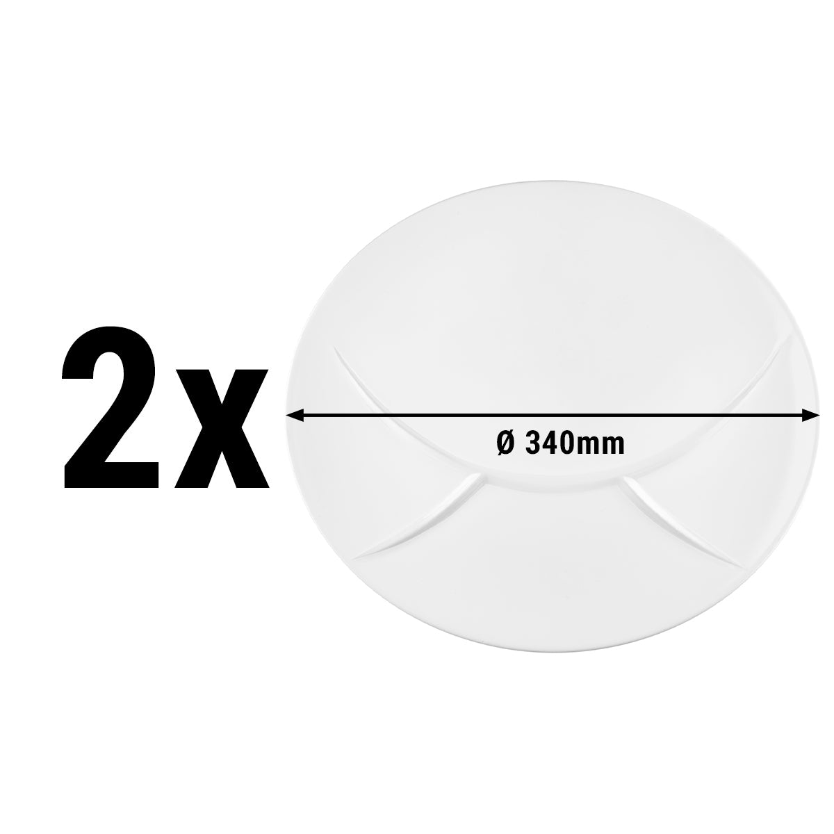 (2 pieces) Seltmann Weiden - fitness plates - Ø 34 cm - with 3 dividers