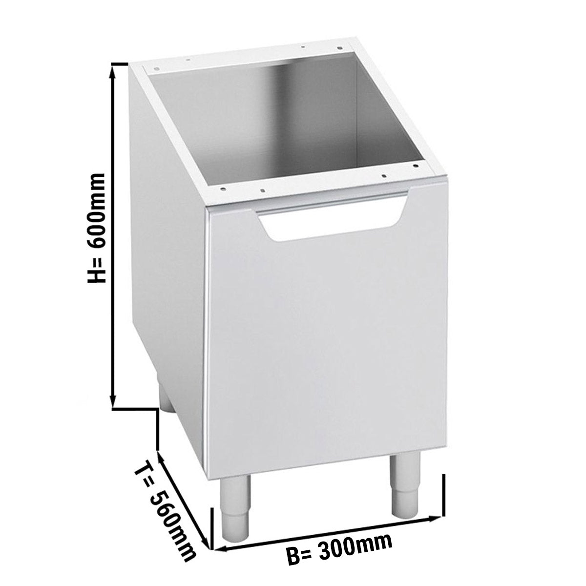 Open base 0.3m with 1 door (left handle)