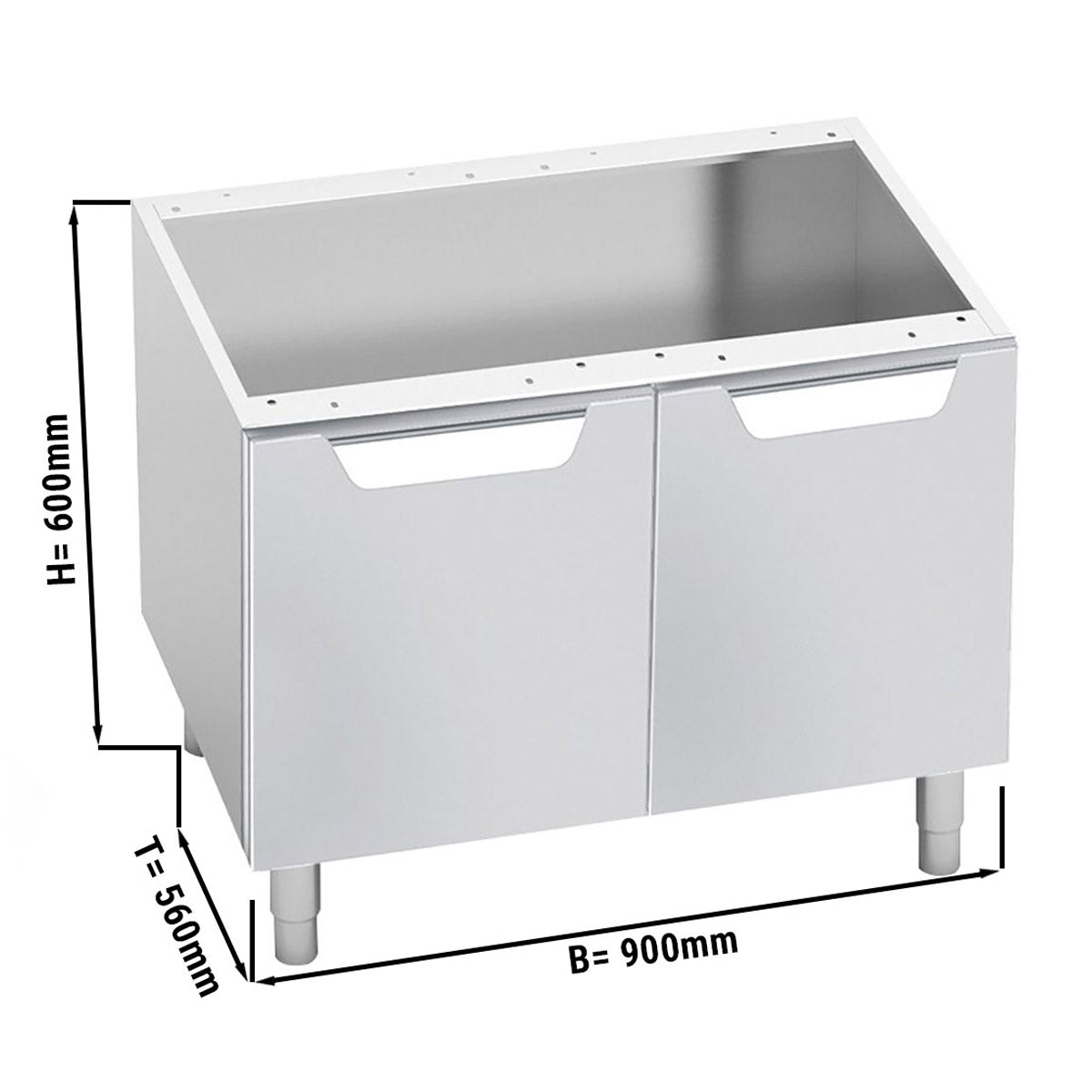 Open base 0.9 m with 2 doors (right and left handle)