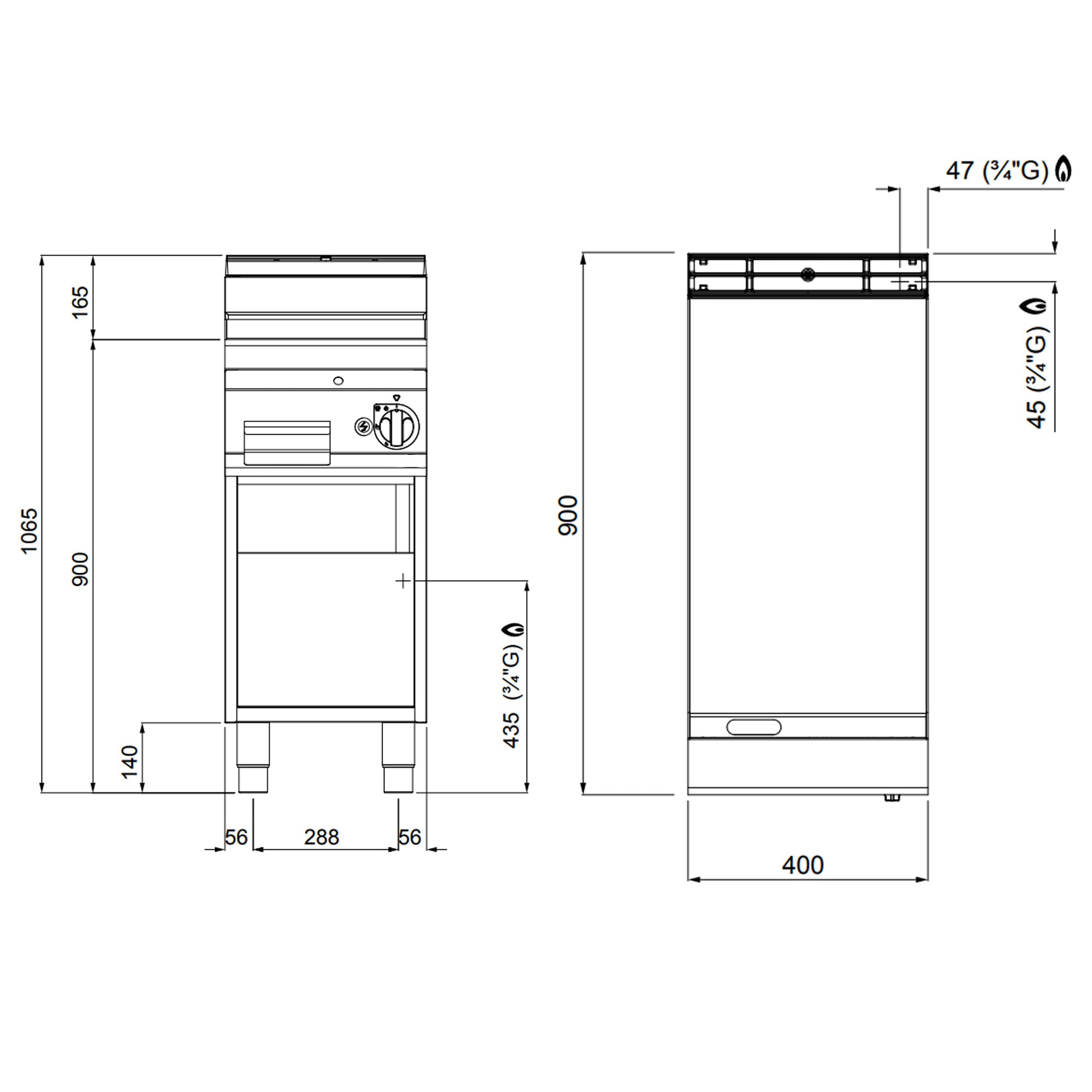 Газова плоча за печене - гладка - с гланцово покритие (10 kW)