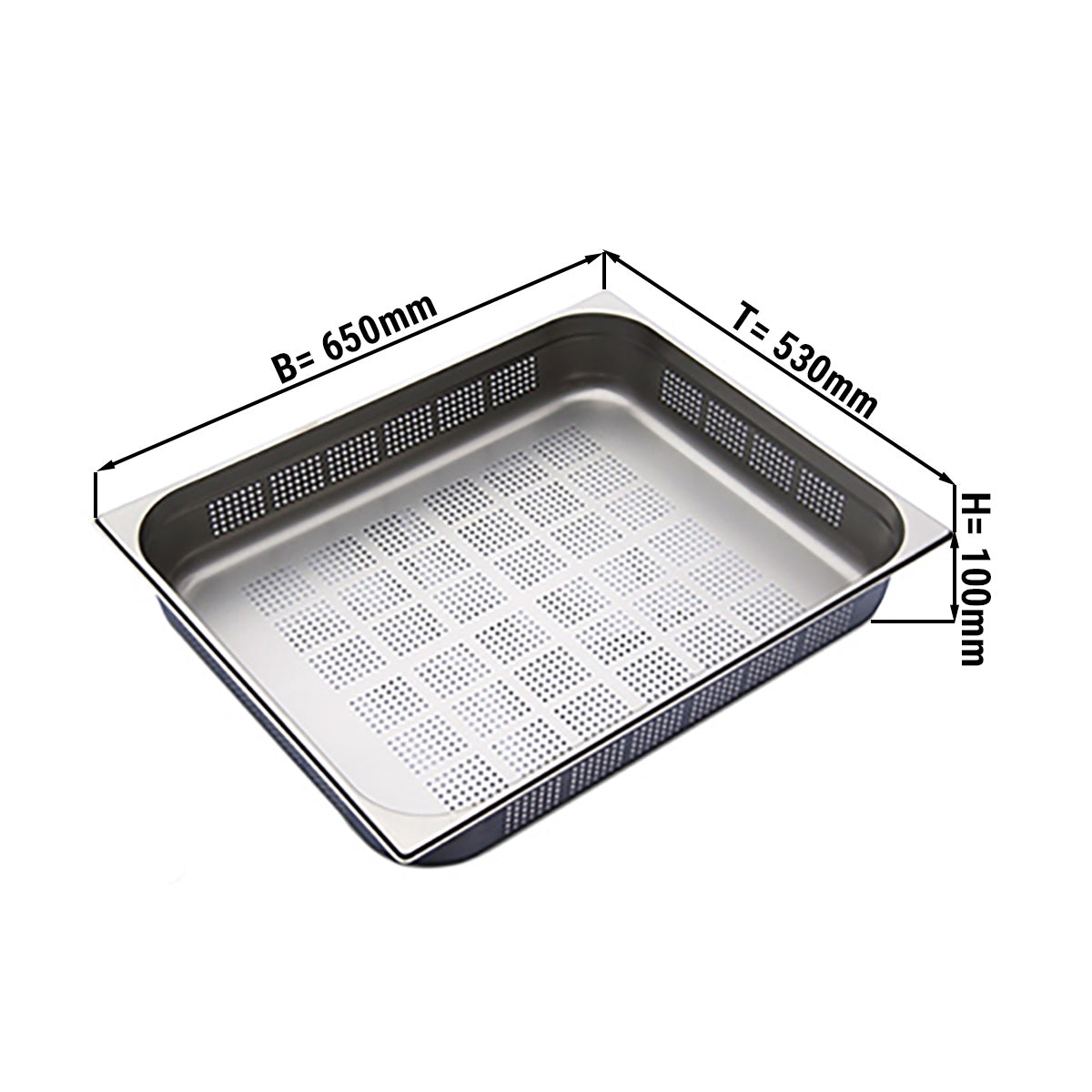 Dish GN 2/1 with holes - depth 100 mm