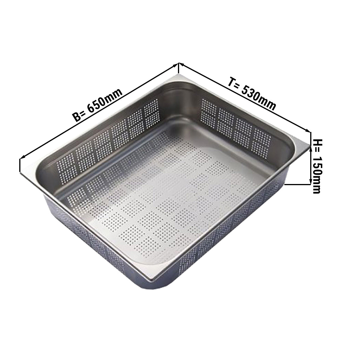 Dish GN 2/1 with holes - depth 150 mm