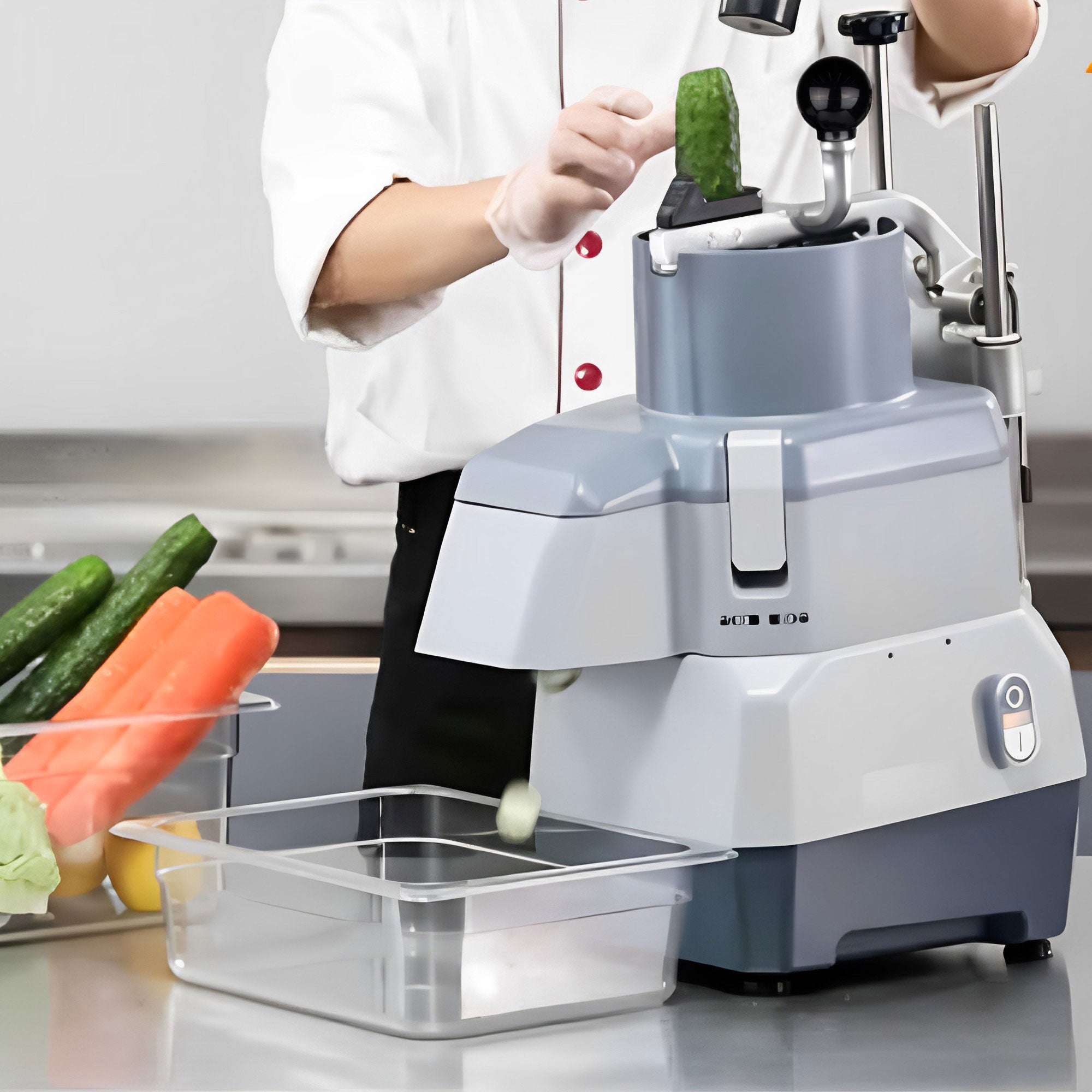 Electric compact vegetable cutter - 735 W - with 4 cutting/grating discs and knife