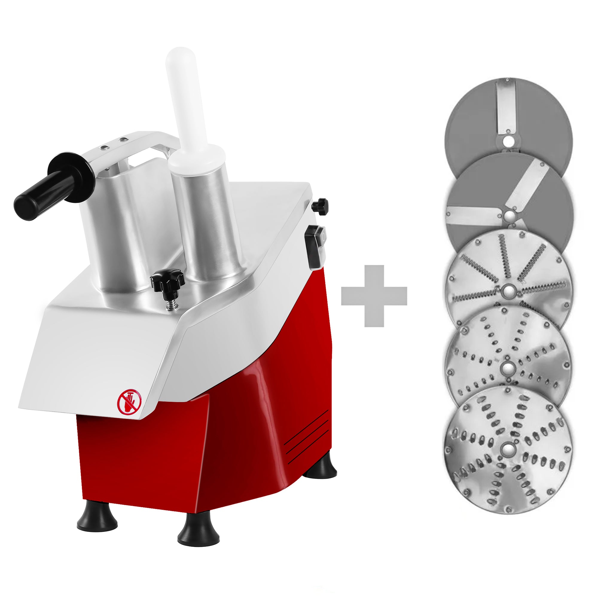 Vegetable slicer - 550 W - red - with 5 cutting discs