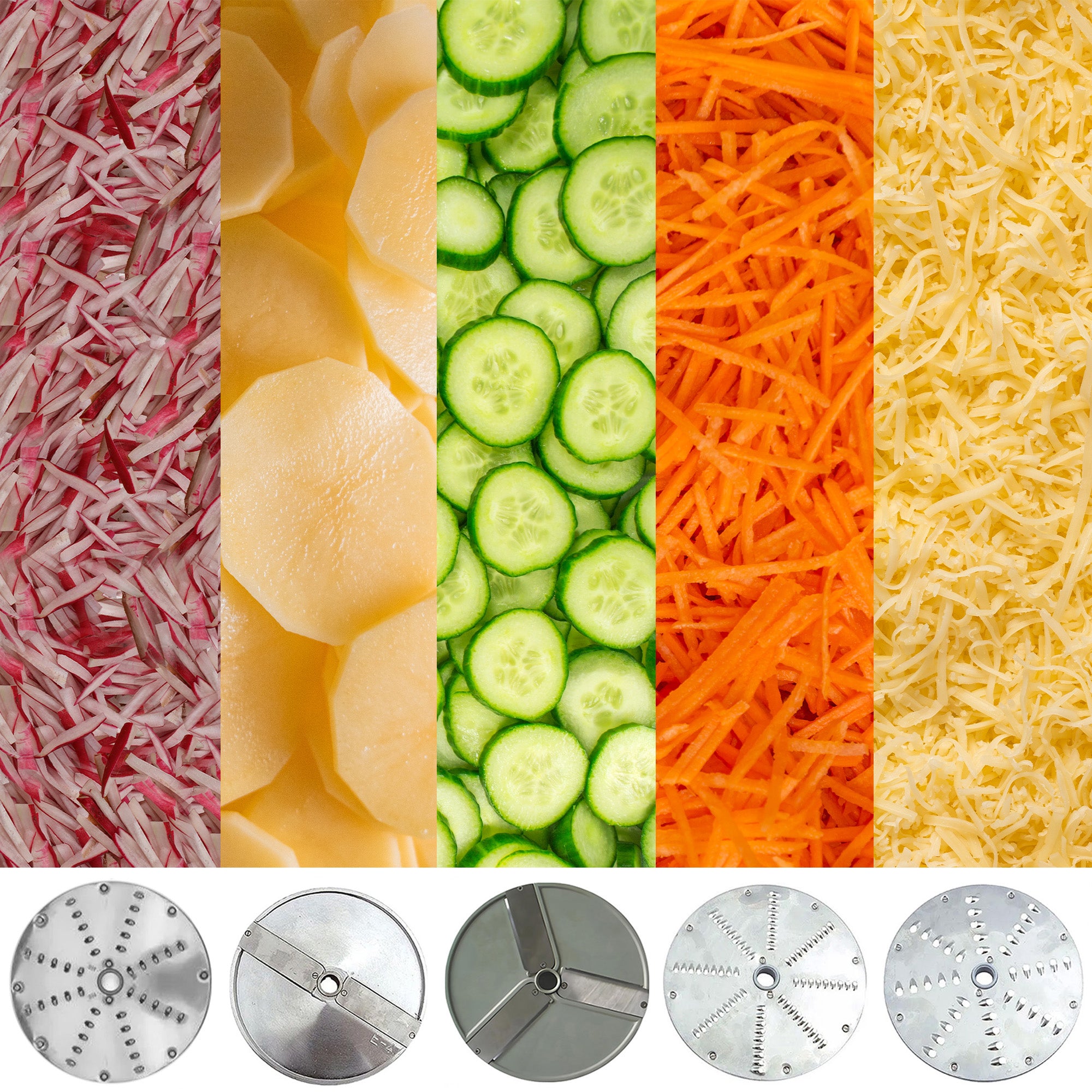 Vegetable cutter - set with 5 knives