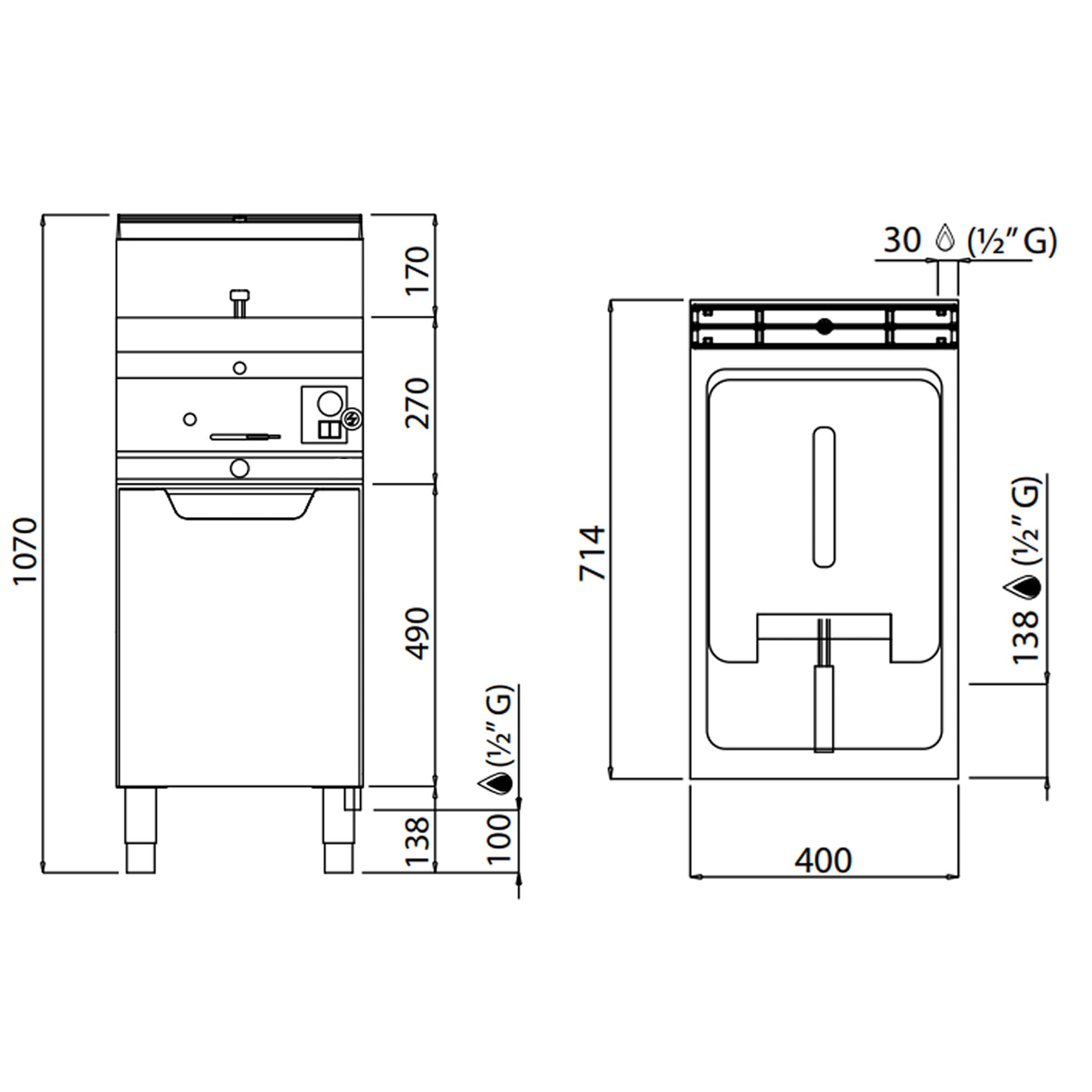 Gas fryer 10 liters (6.9 kW)