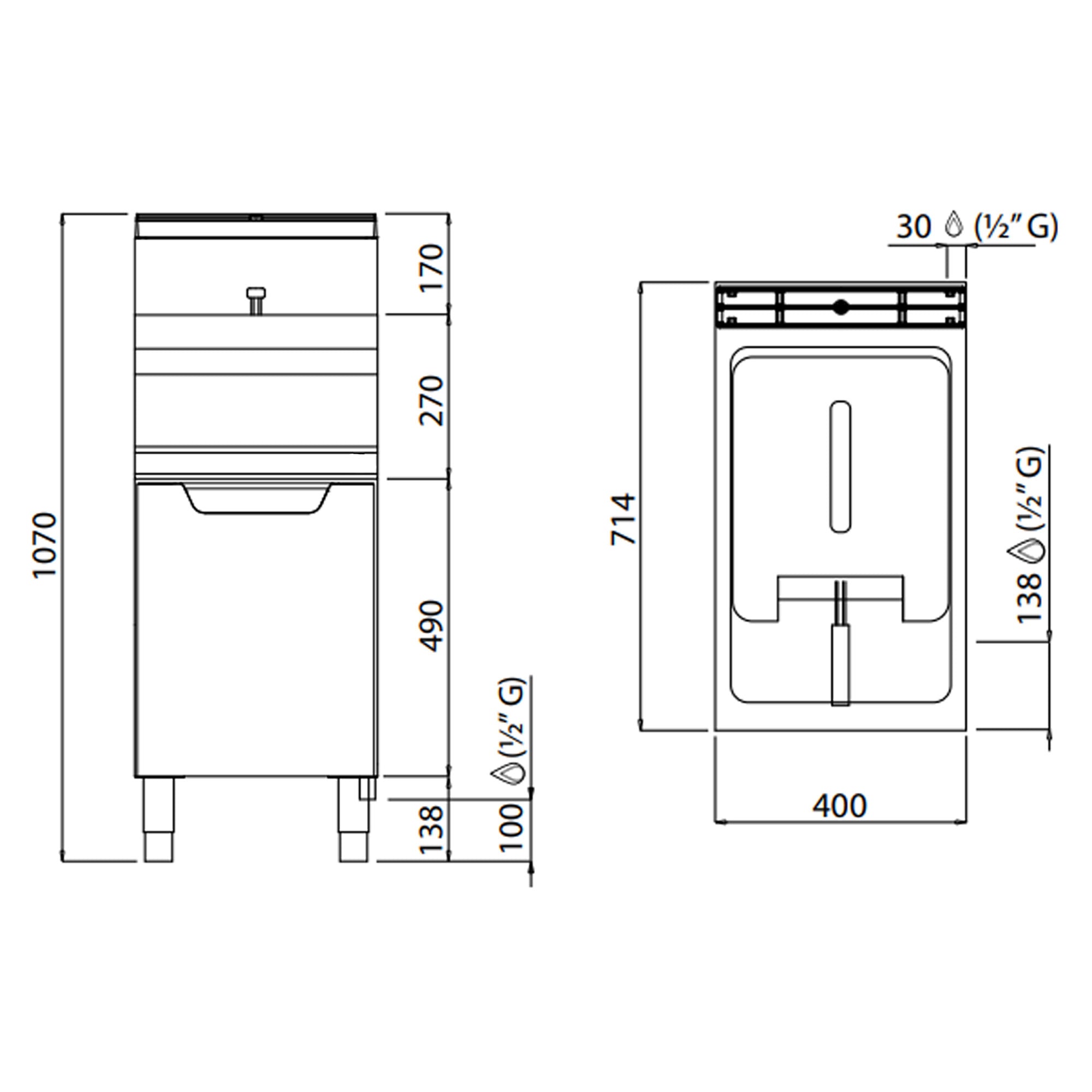 Gas fryer 15 liters (12.7 kW)