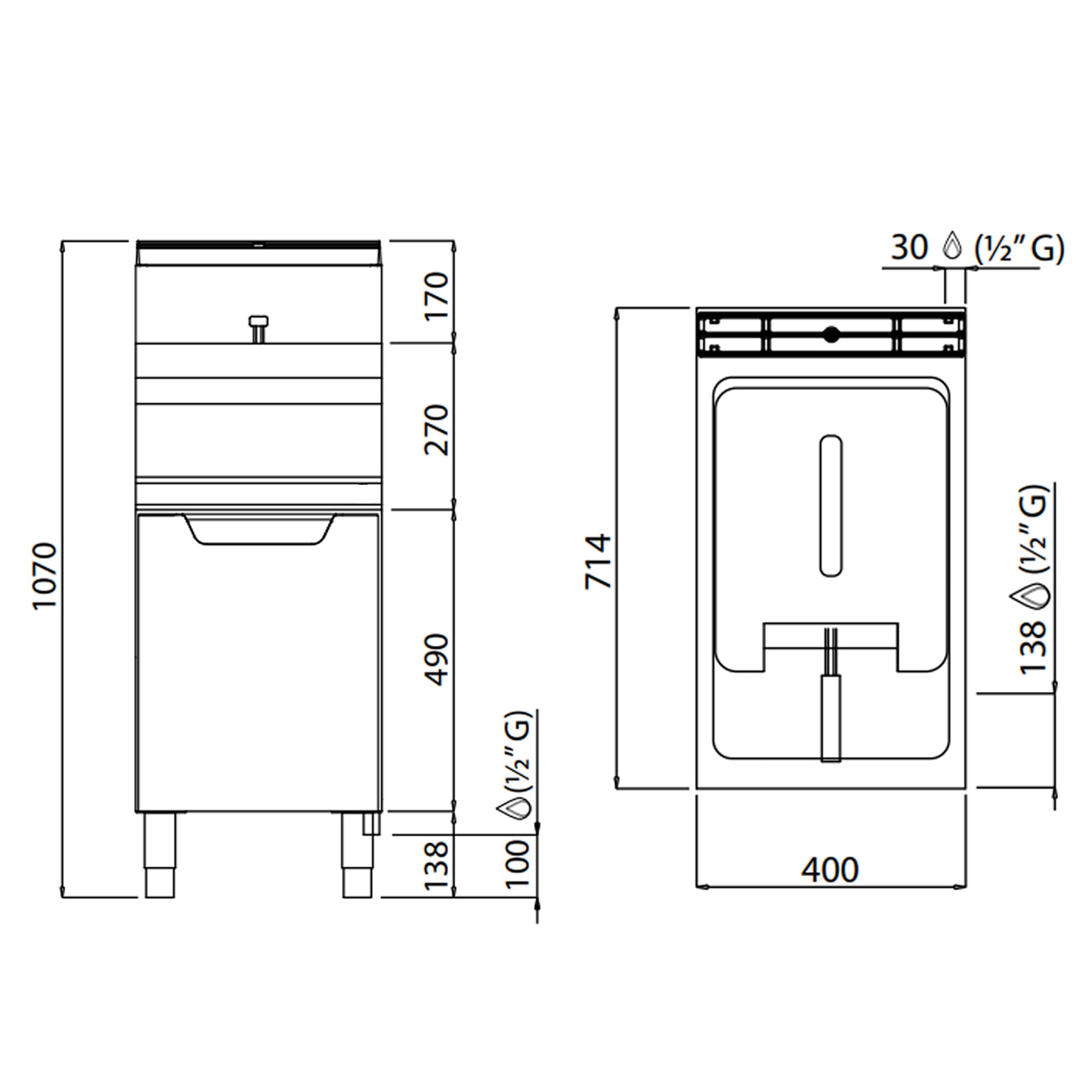 Gas fryer 20 liters (16.5 kW)