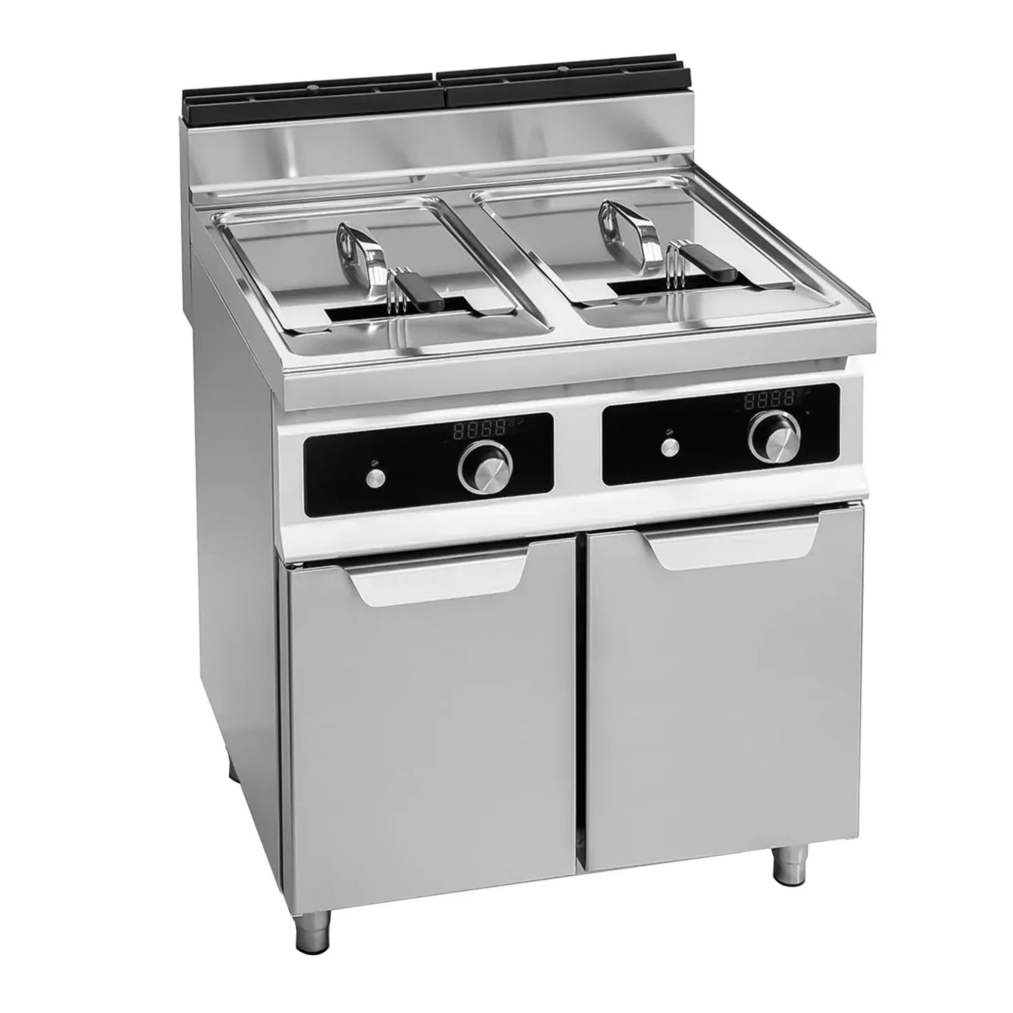 Gas fryer - 18 + 18 liters (28 kW) - Electronic control