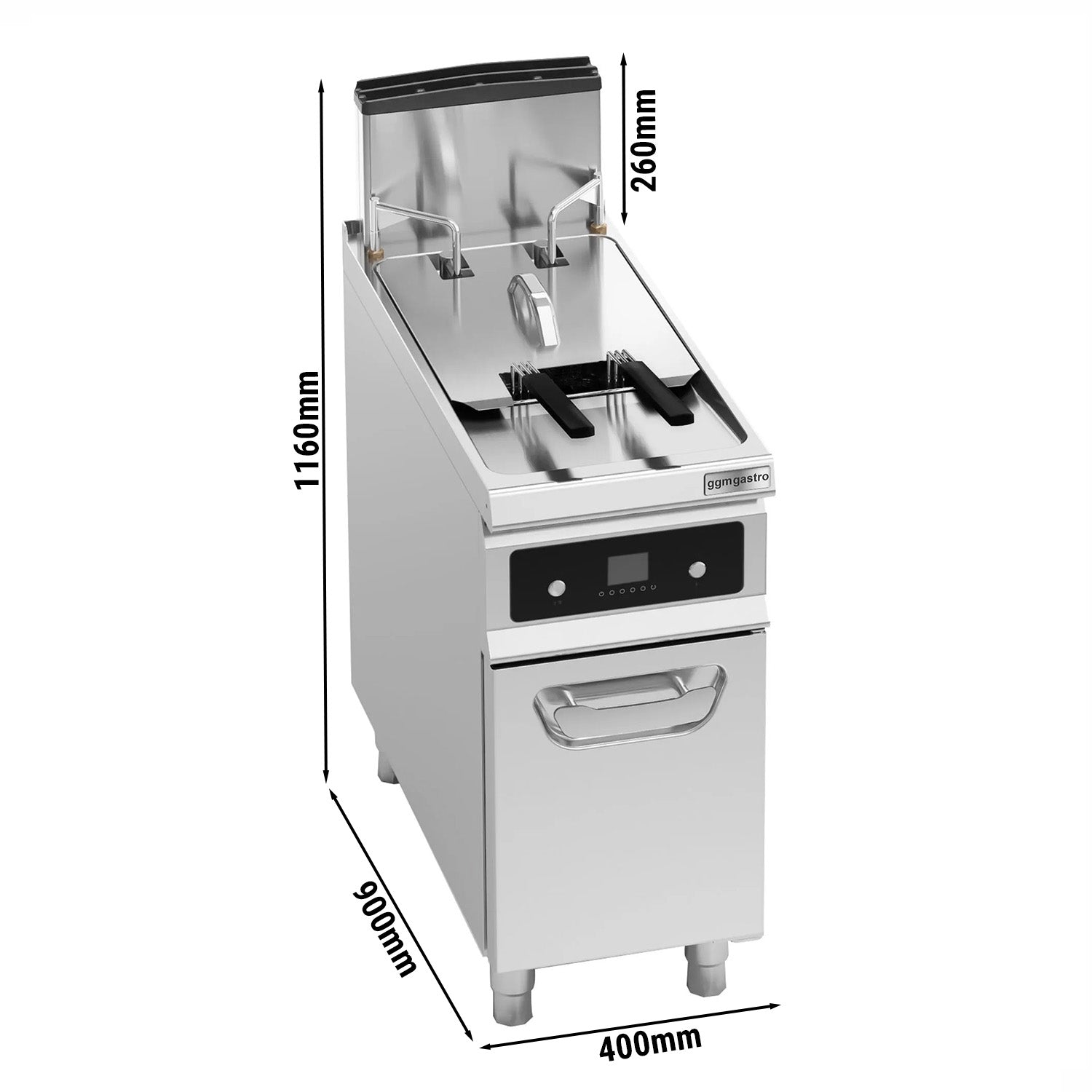 Automatic gas fryer 20 liters - with oil filtration system and automatic basket lift