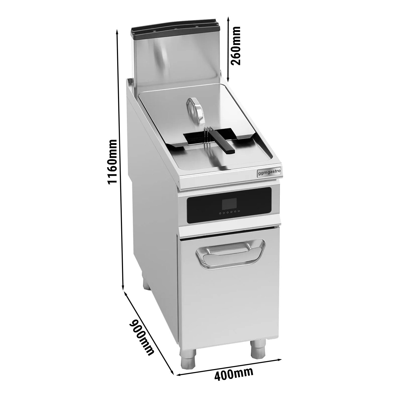 Gas fryer 20 liters - with oil filtration system