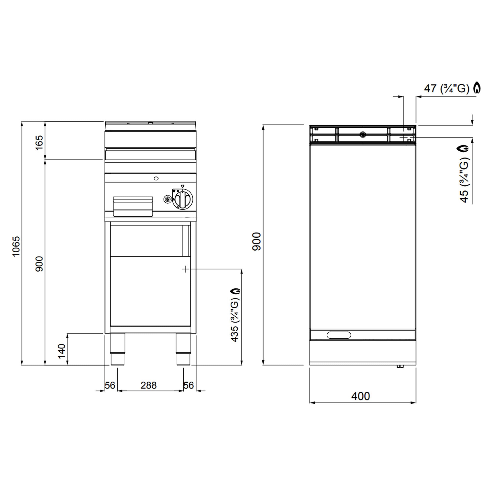 Газова плоча за печене - гладка (10 kW)