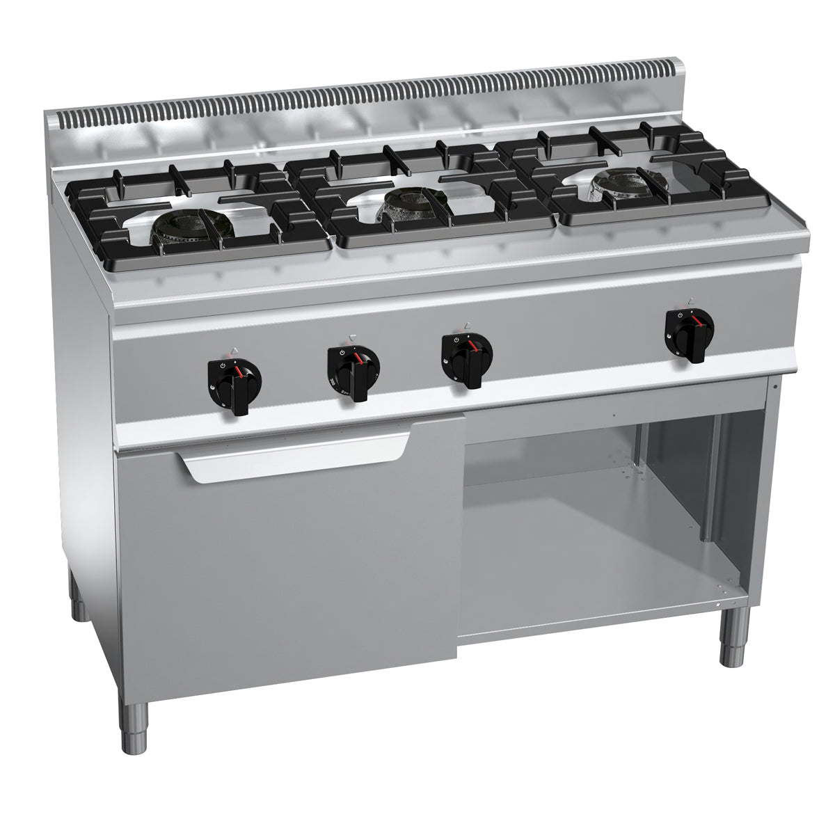 Gas hob with 3 burners (34.5 kW) including static gas oven (3.5 kW)