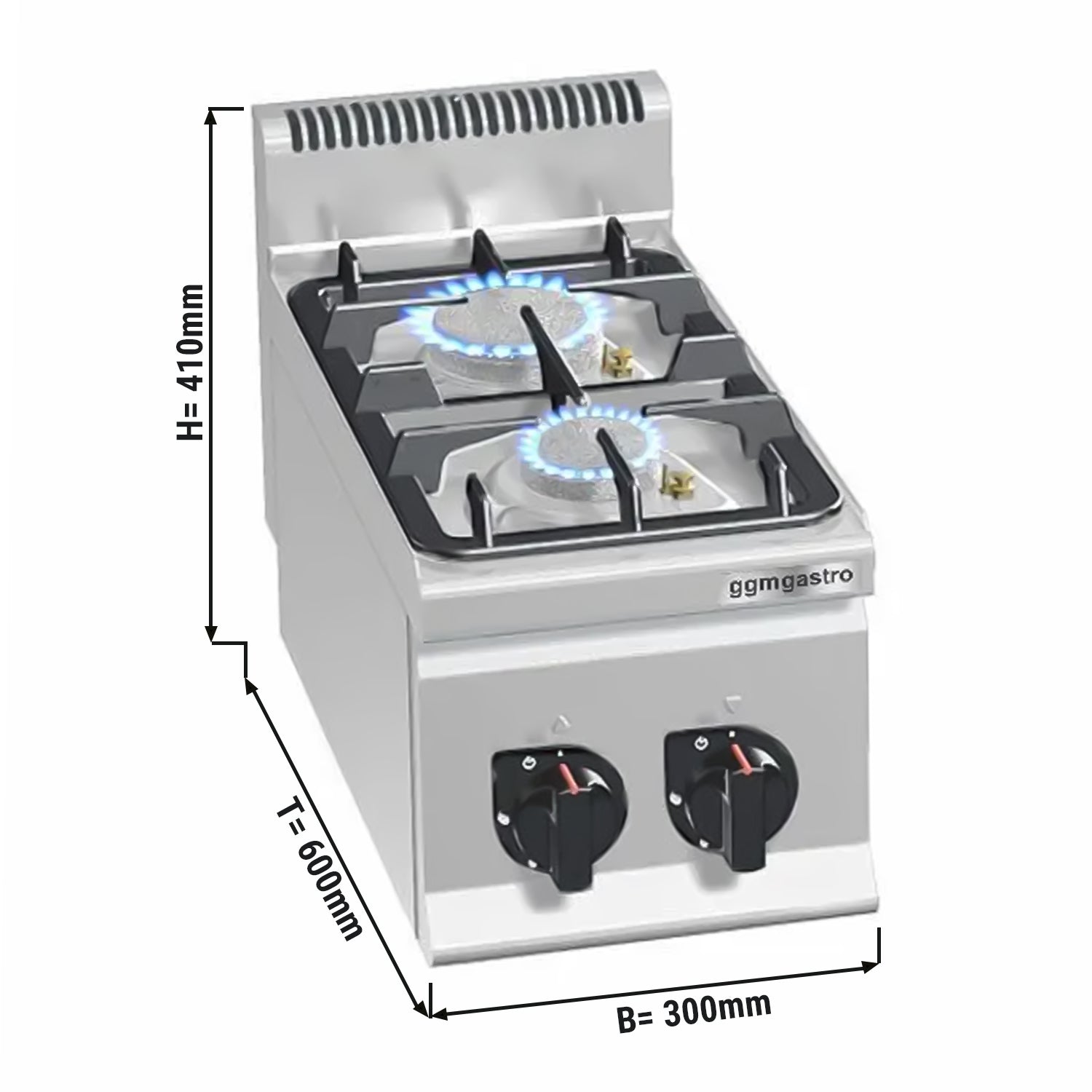 Газова печка 2x котлона (9,5 KW) с пилотен пламък