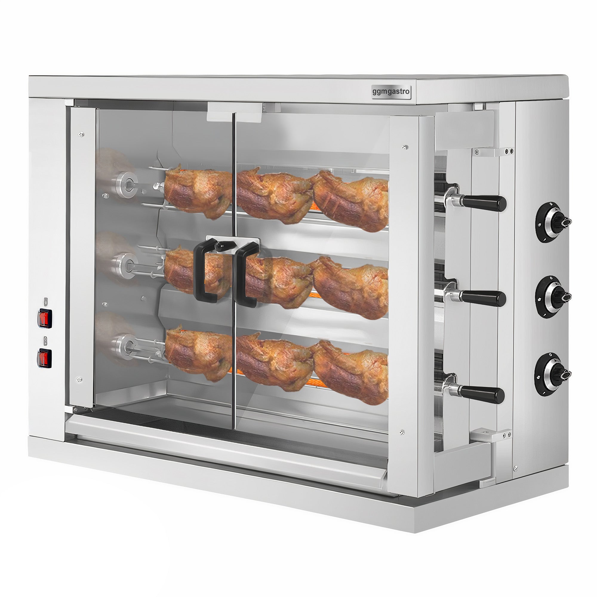 ECO gas grill for chickens - 19.4 kW - with 3 burners for 18 chickens