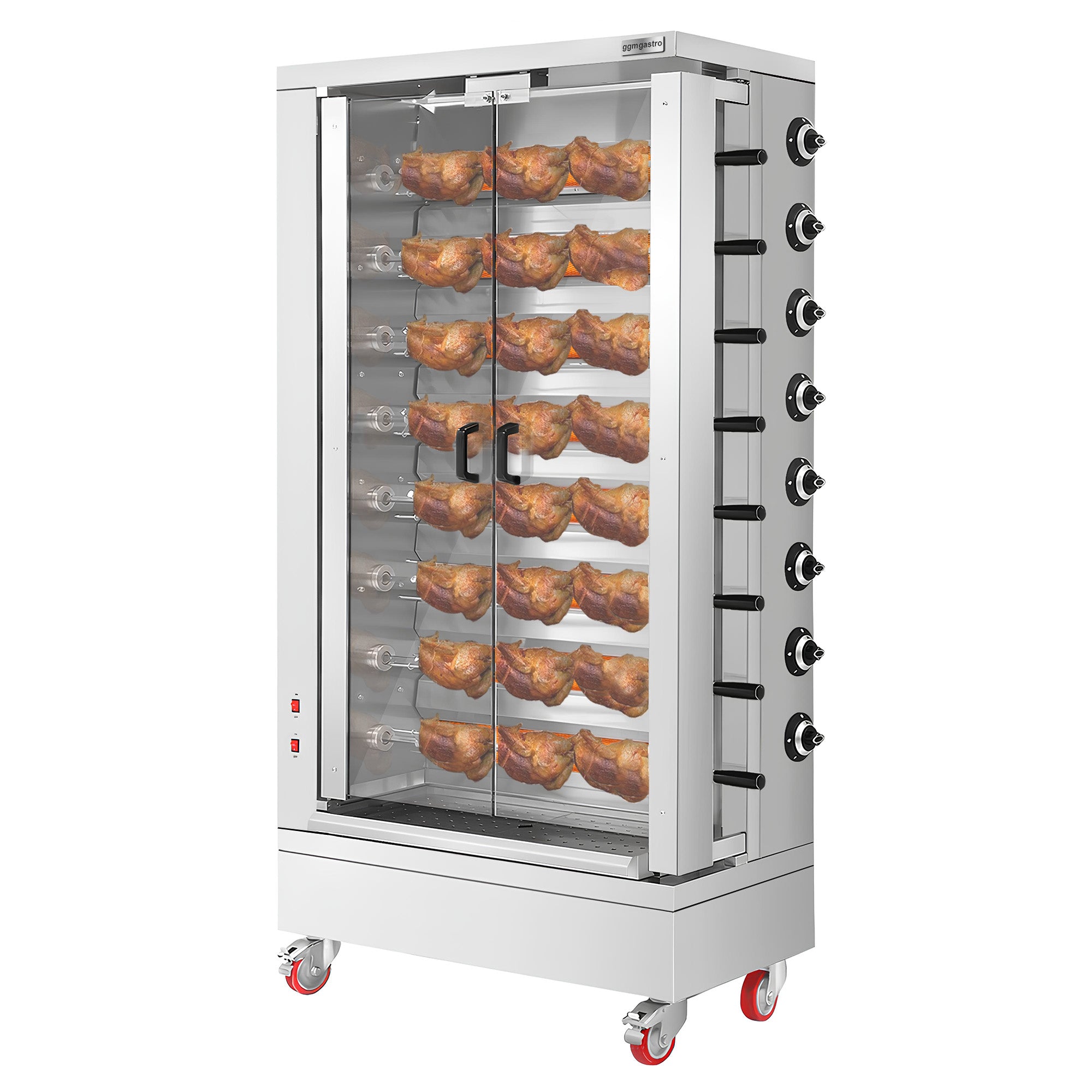 Gas grill for chickens ECO - 51.73 kW - with 8 skewers for 48 chickens