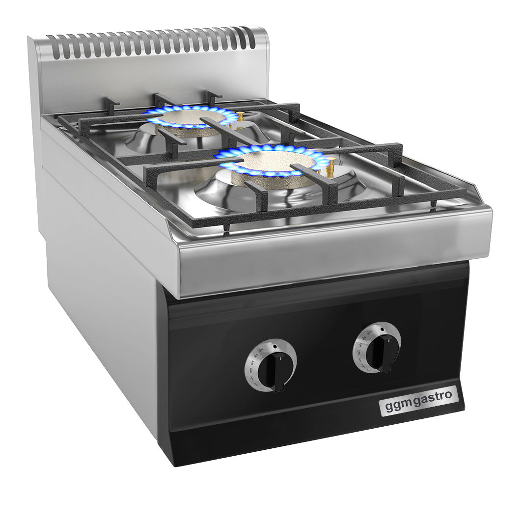 Gas hobs with 2 burners (10 kW) with pilot flame