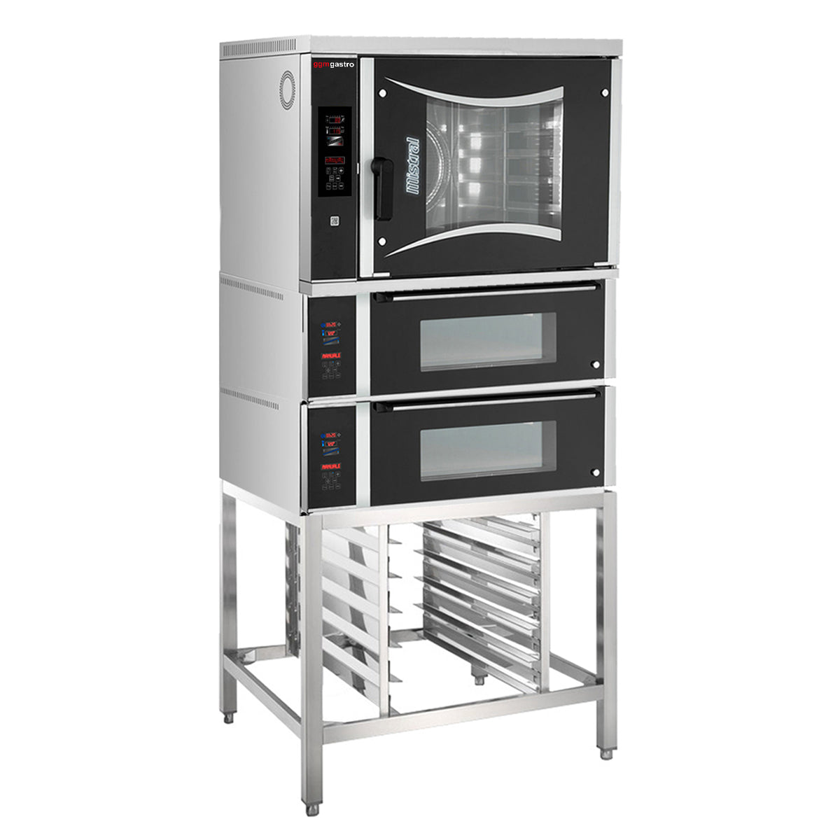 Gas convection oven - 6x EN 60 x 40 cm - incl. 2 pizza ovens / deck, lid and base