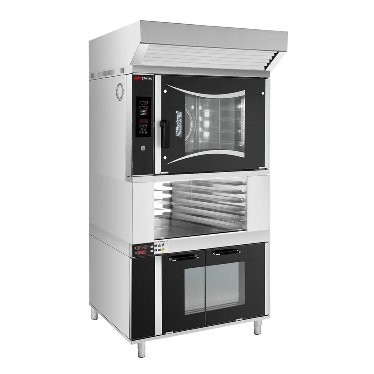 Gas convection oven - 6x EN 60 x 40 cm - incl. hood, prifer and trunk