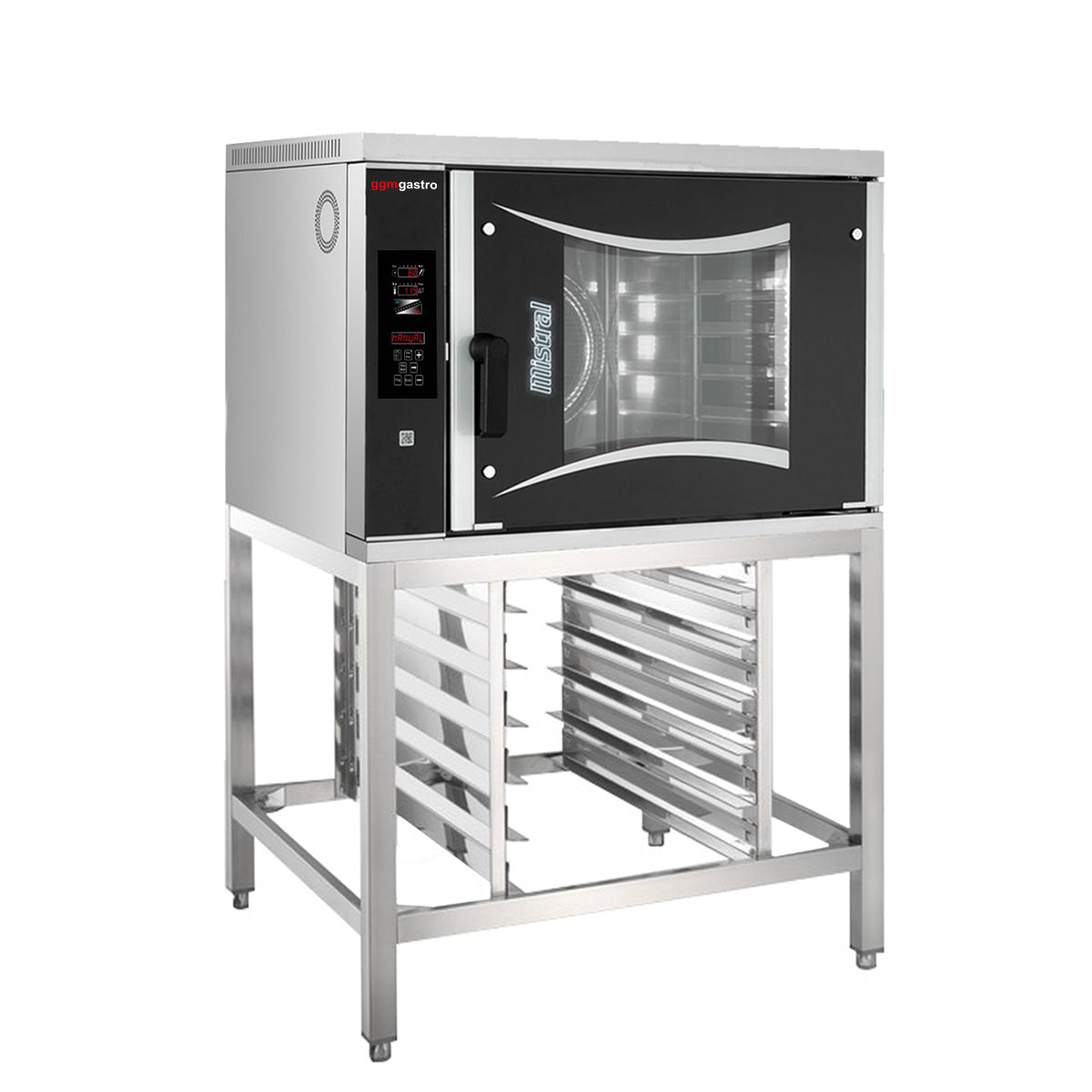 Gas convection oven - 6x EN 60 x 40 cm - incl. Base with sheet metal holder