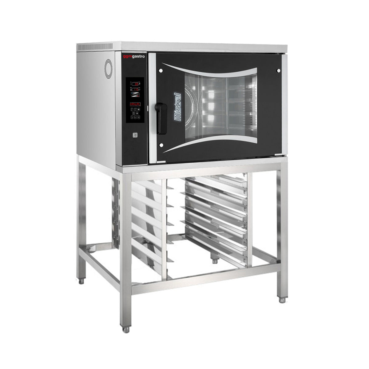 Gas convection oven - 6x EN 60 x 40 cm - incl. Base with sheet metal holder