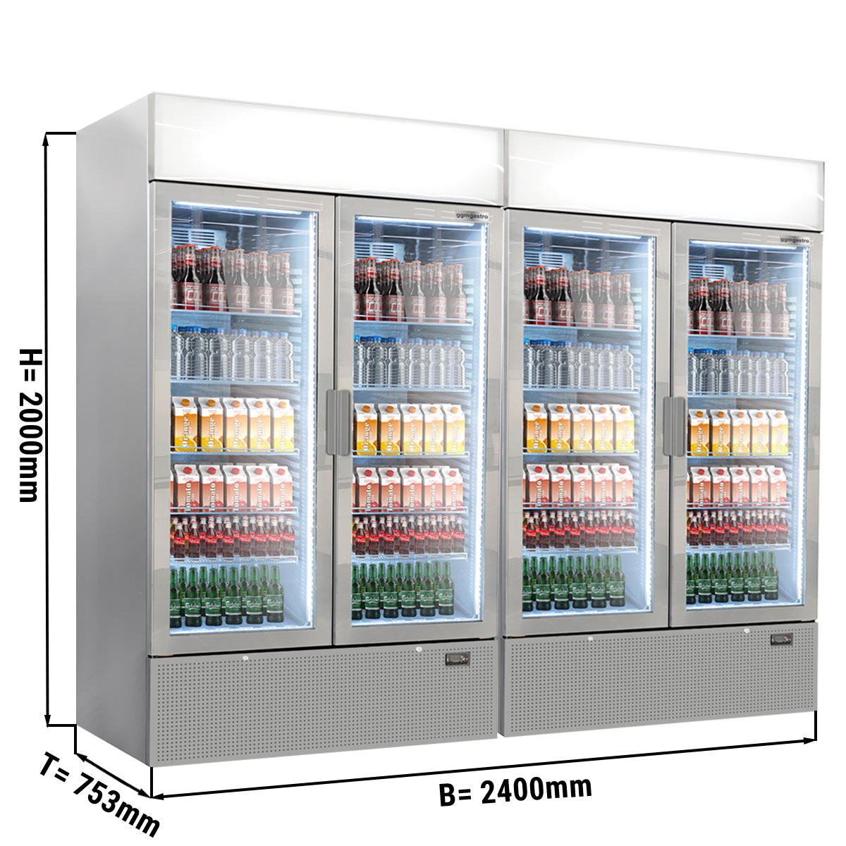 (2 pieces) Refrigerator for drinks - 1048 liters (net volume) - GRAY