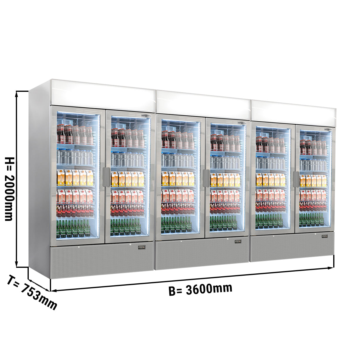 (3 pieces) Refrigerator for drinks - 1048 liters (net volume) - GRAY