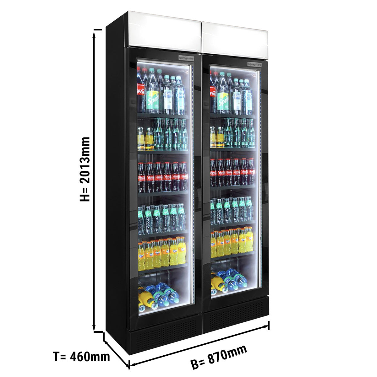 (2 броя) Хладилник за напитки - 290 литра (общо) - черен