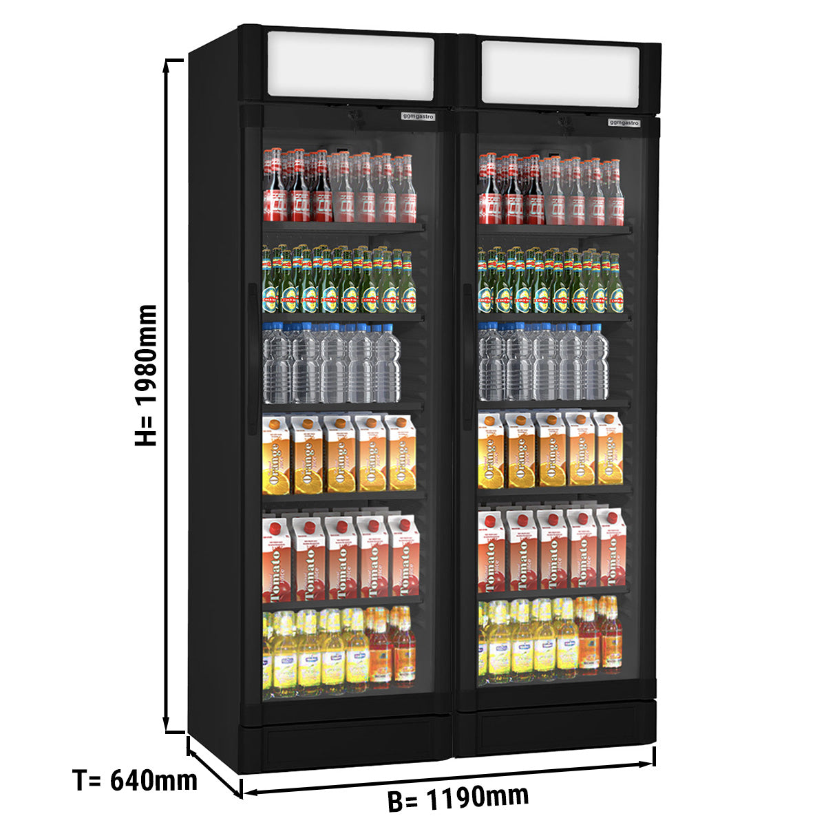 (2 броя) Хладилник за напитки - 694 литра (общо) - черен