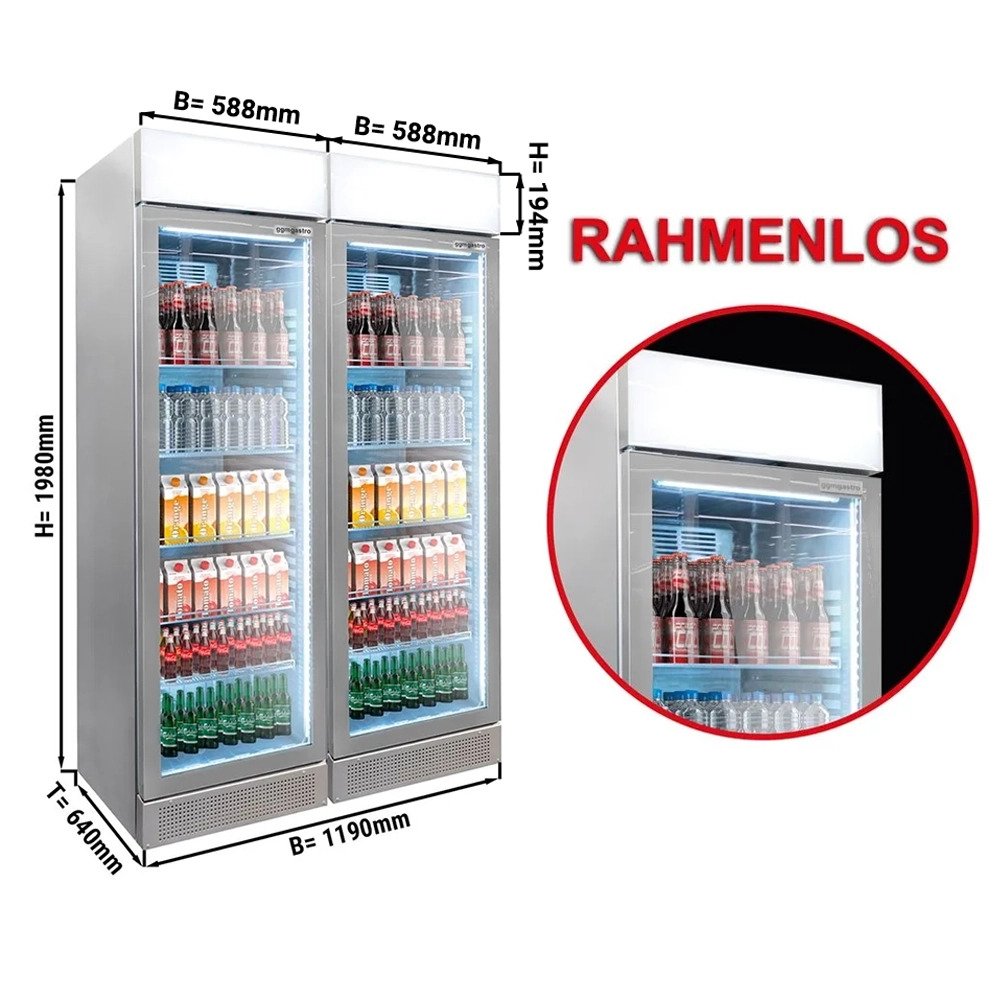 (2 pieces) Refrigerator for drinks - 690 liters (net volume) - GRAY