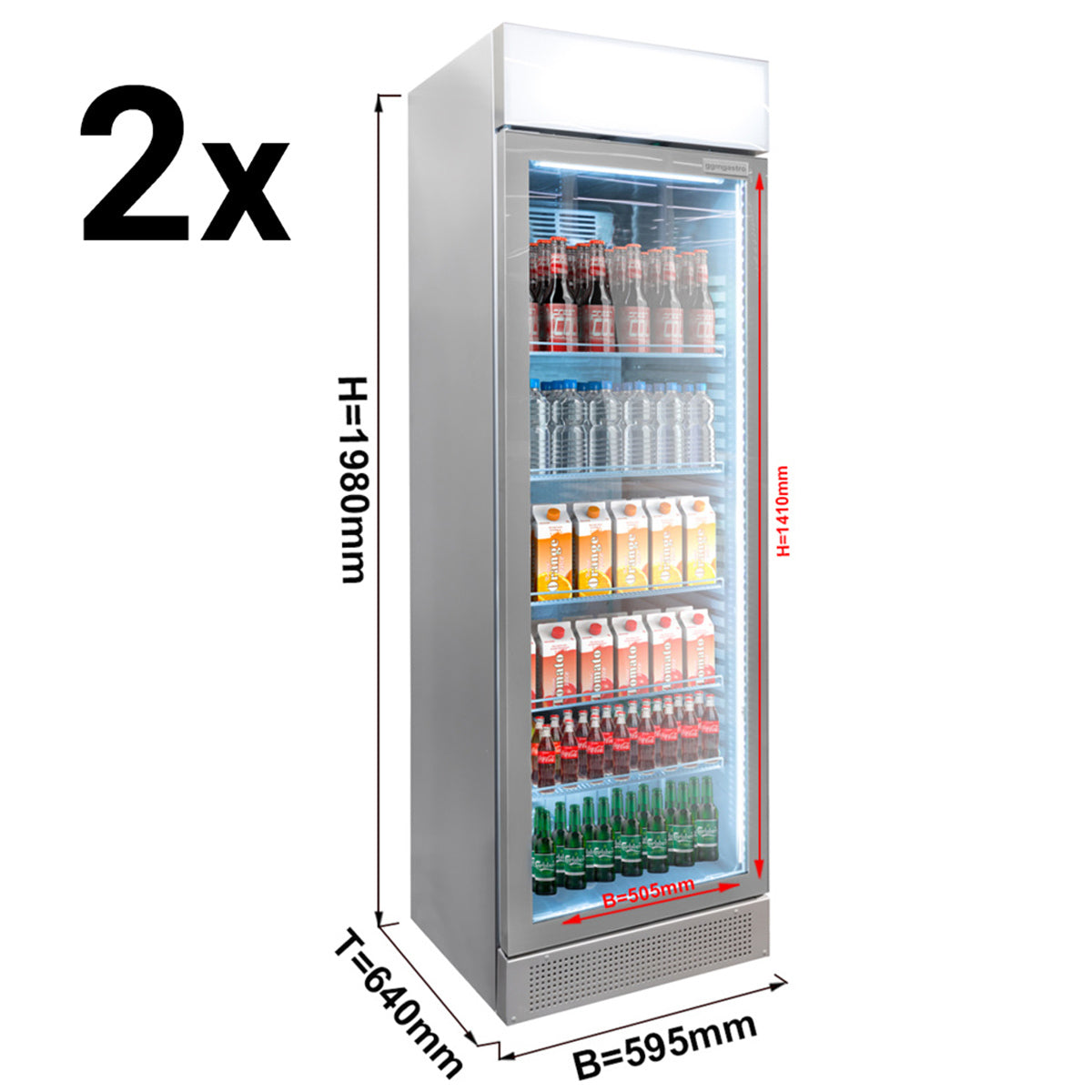 (2 pieces) Refrigerator for drinks - 690 liters (net volume) - GRAY