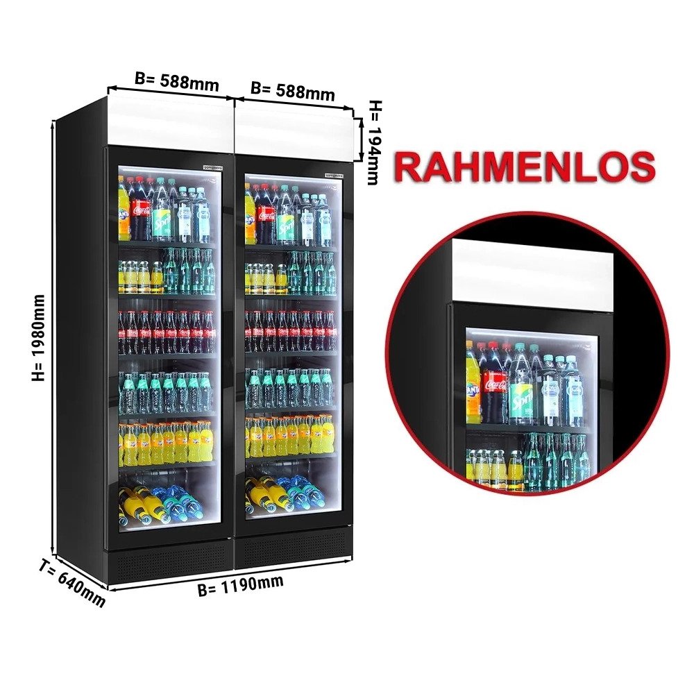 (2 pieces) Beverage refrigerator - 690 liters (net volume) - BLACK