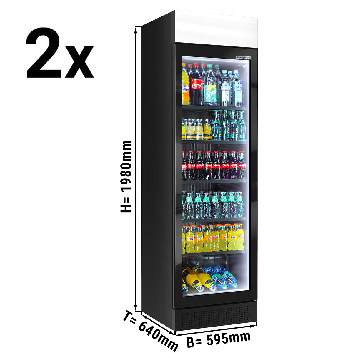 (2 pieces) Beverage refrigerator - 690 liters (net volume) - BLACK