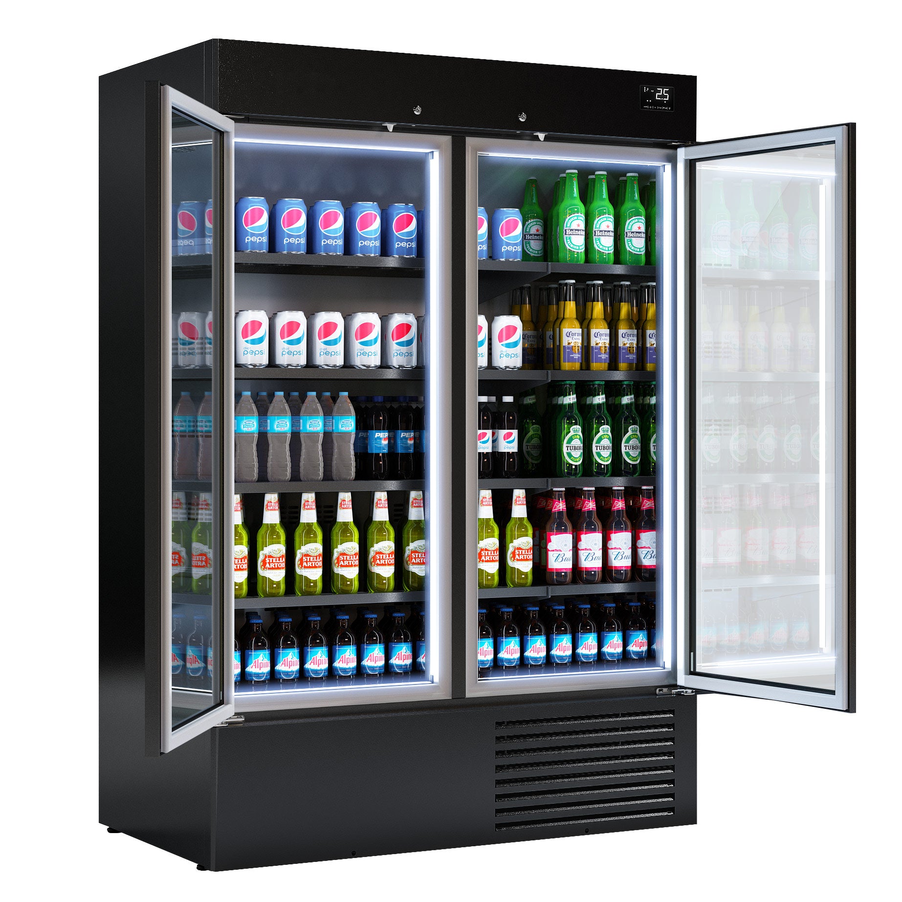 Хладилник за напитки - 1310 литра - черен