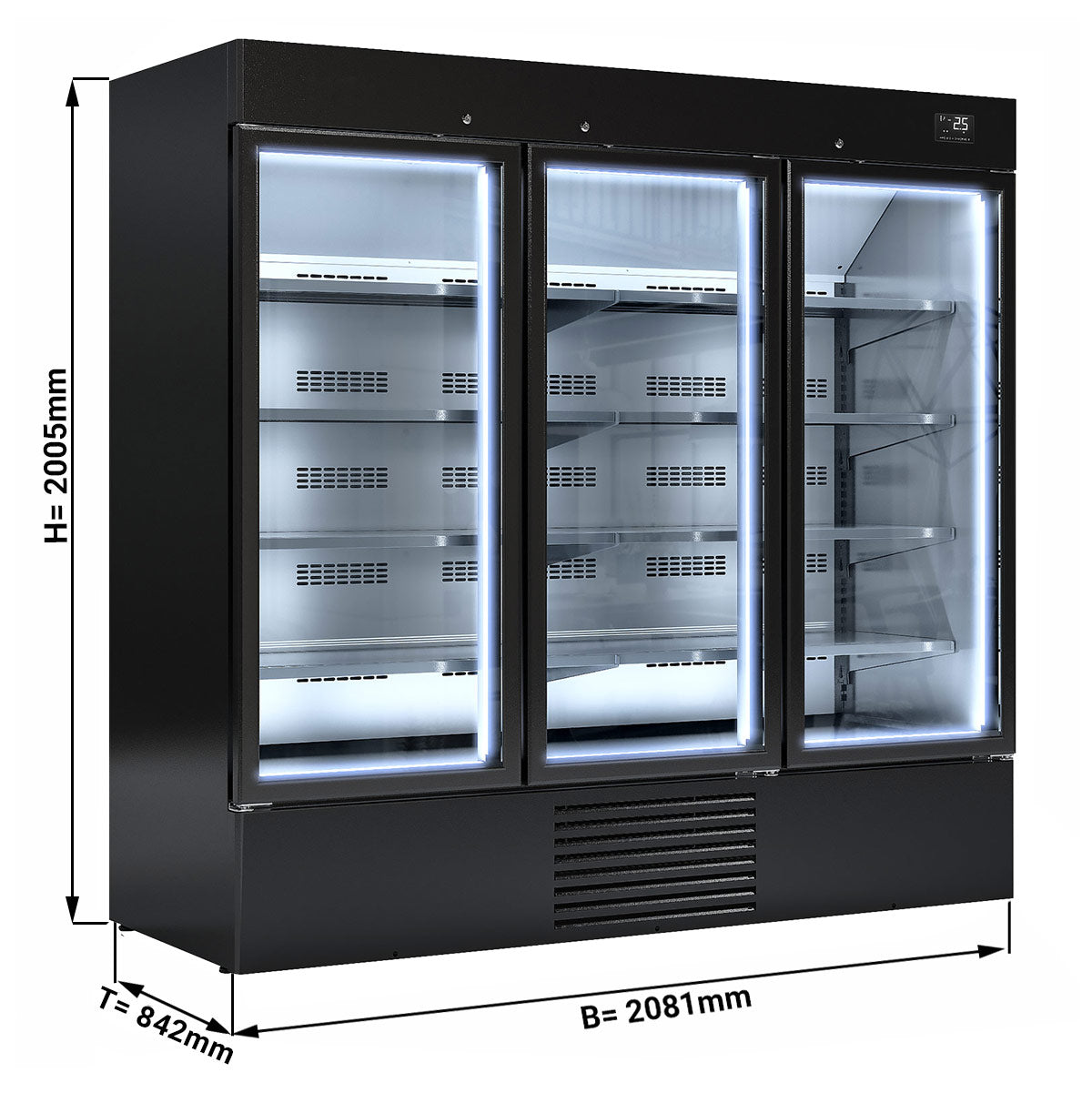 Хладилник за напитки - 2030 литра - черен