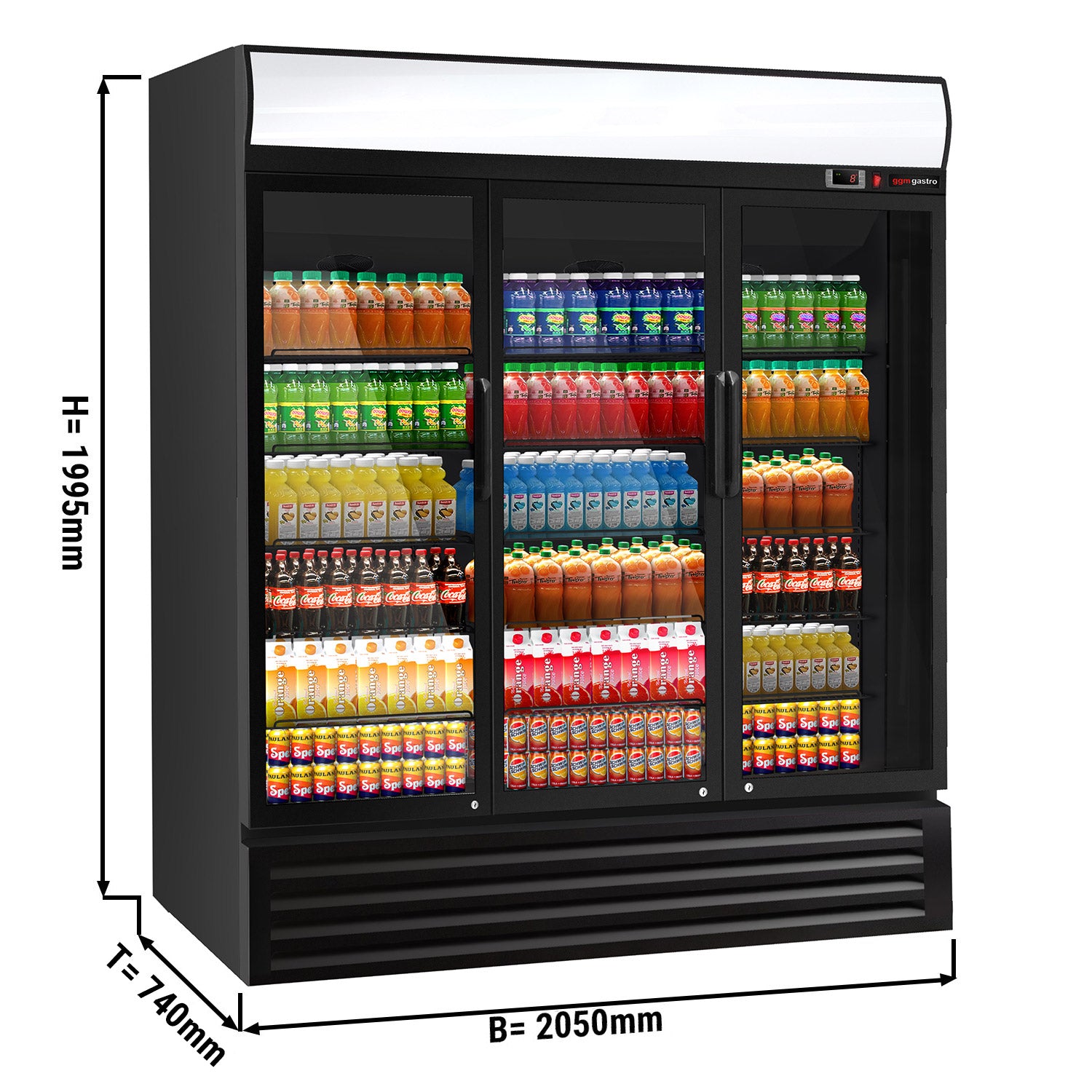 Хладилник за напитки - 1495 литра - черен/бял
