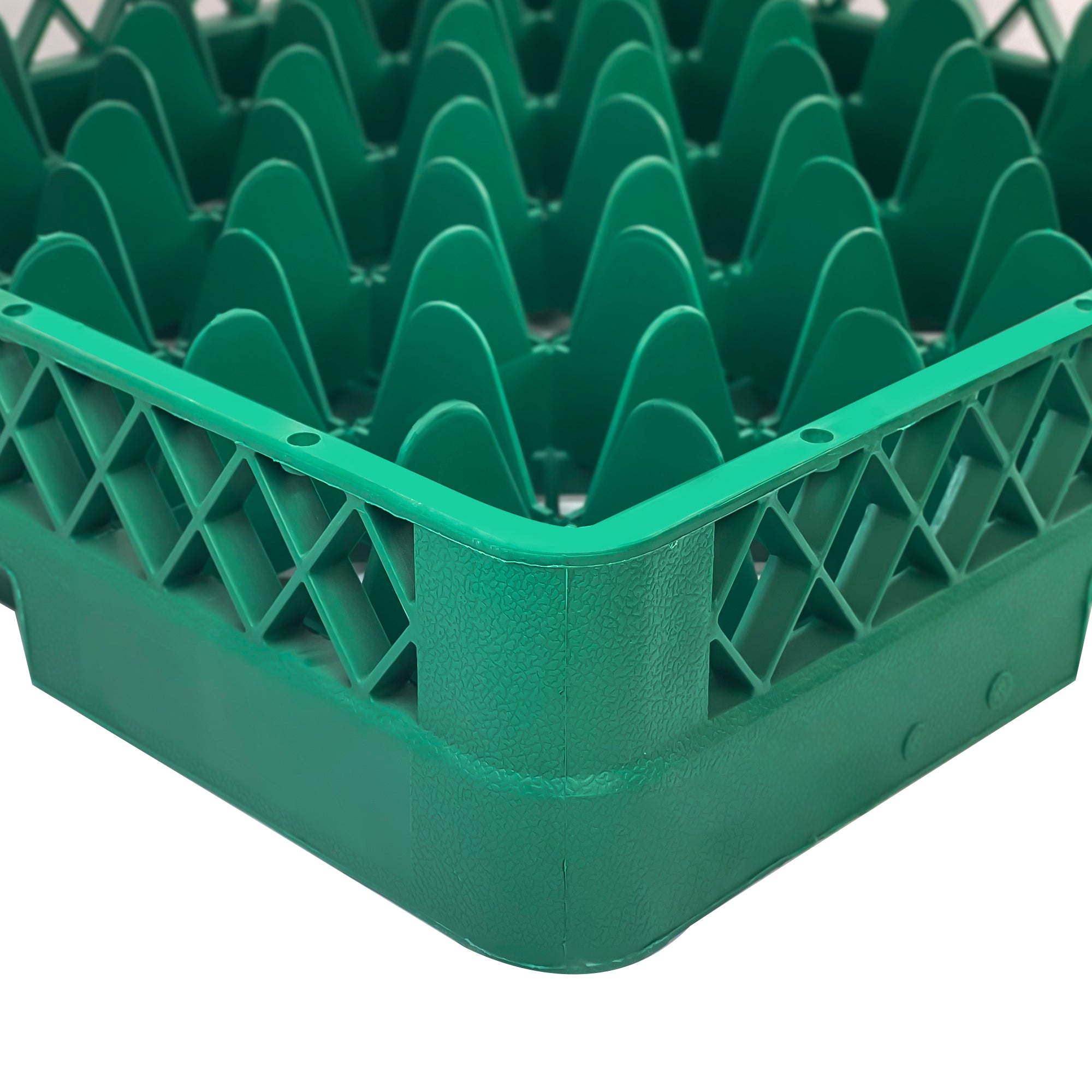 (6 pieces) Glass basket - 50 x 50 cm - with 36 compartments - green