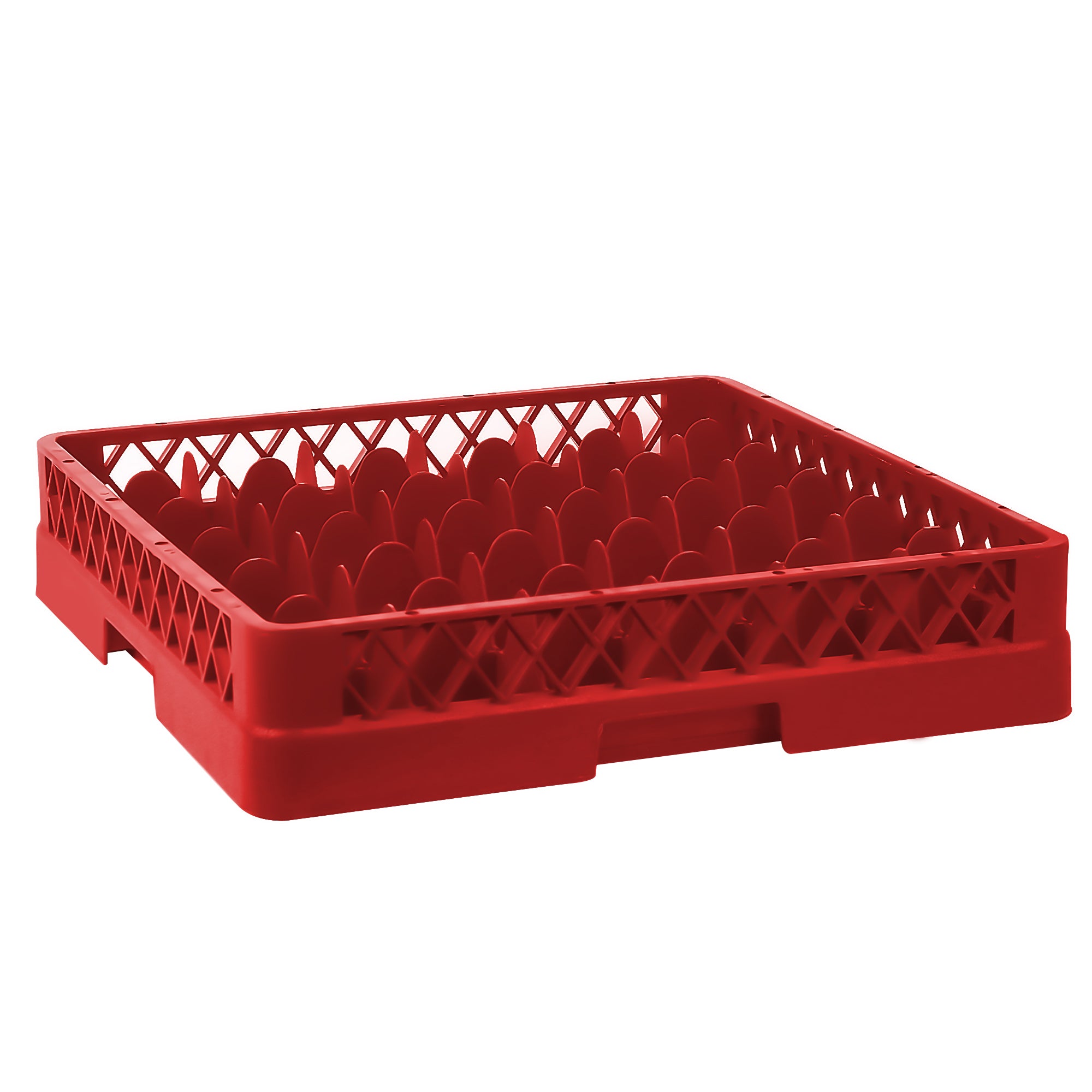 (6 pieces) Glass basket - 50 x 50 cm - with 49 compartments - red