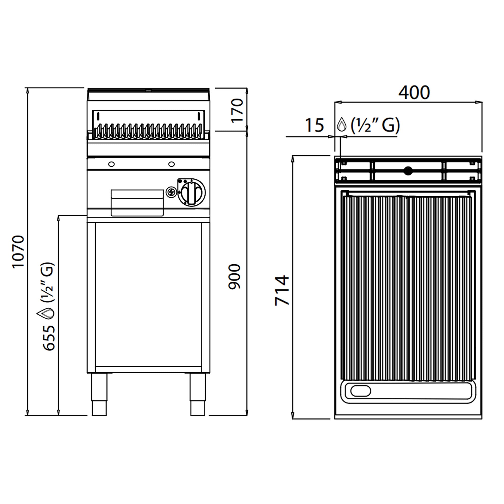 Газов грил от вулканична лава (6,9 kW)