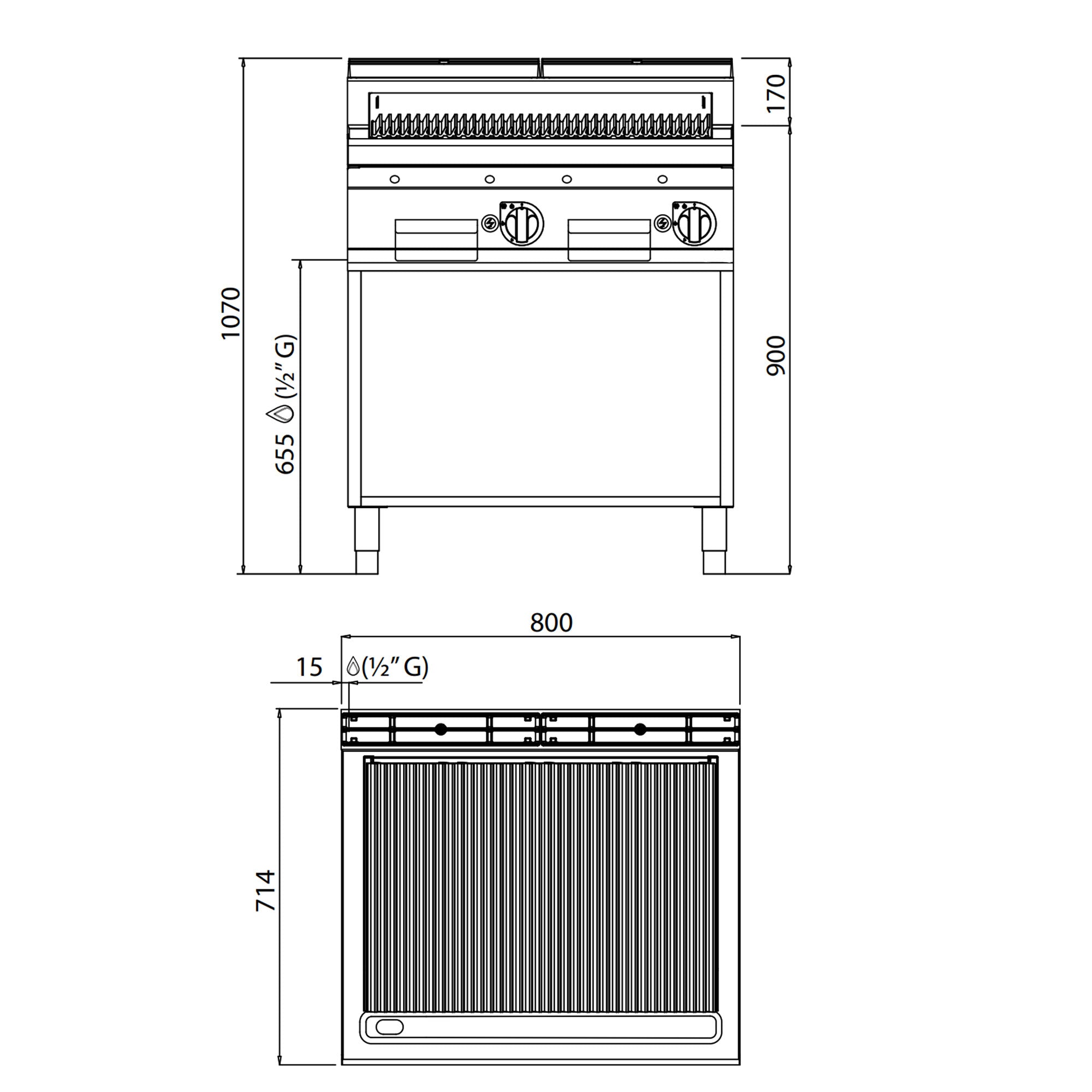 Газов грил от вулканична лава (13,8 kW)