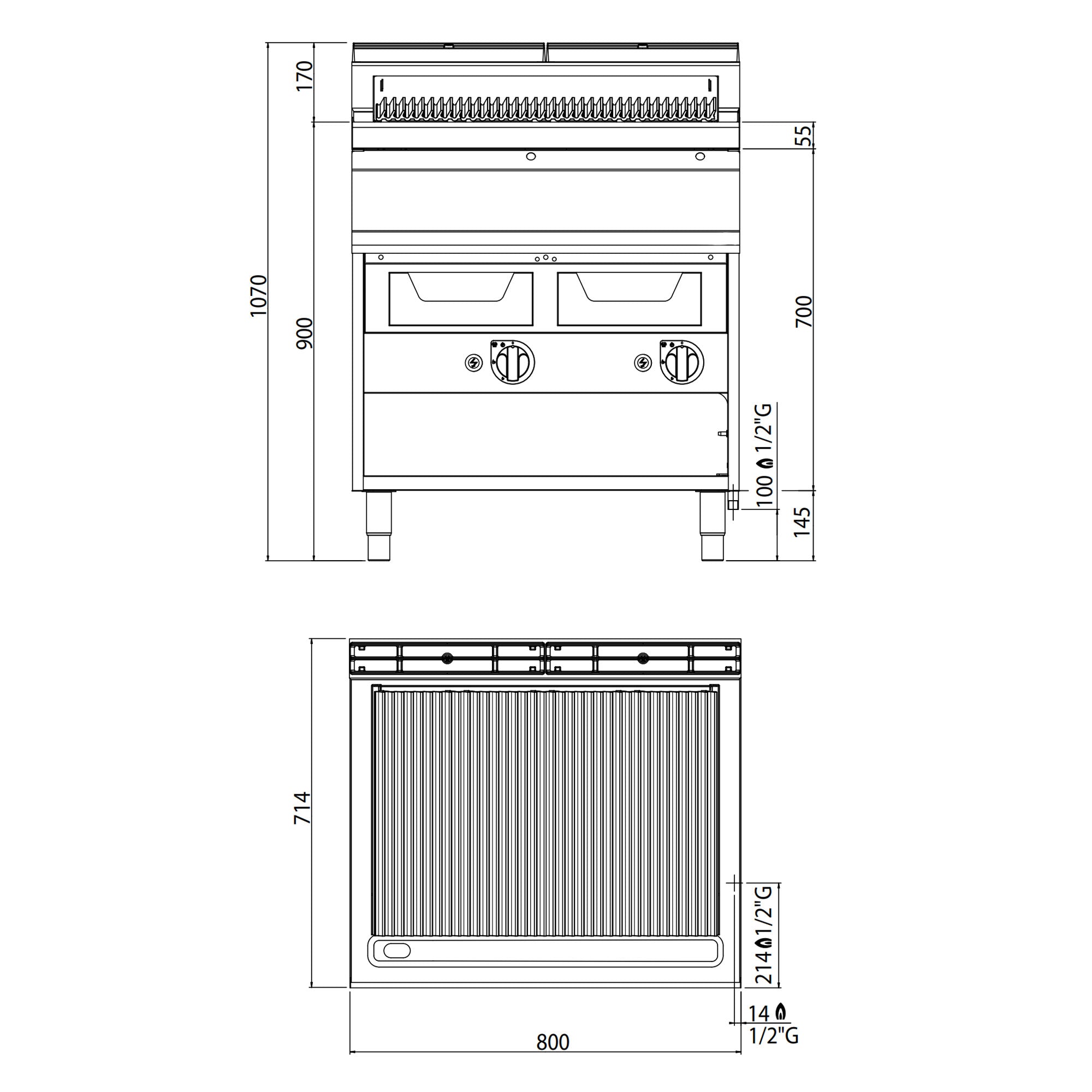 Gas water grill (18 kW)