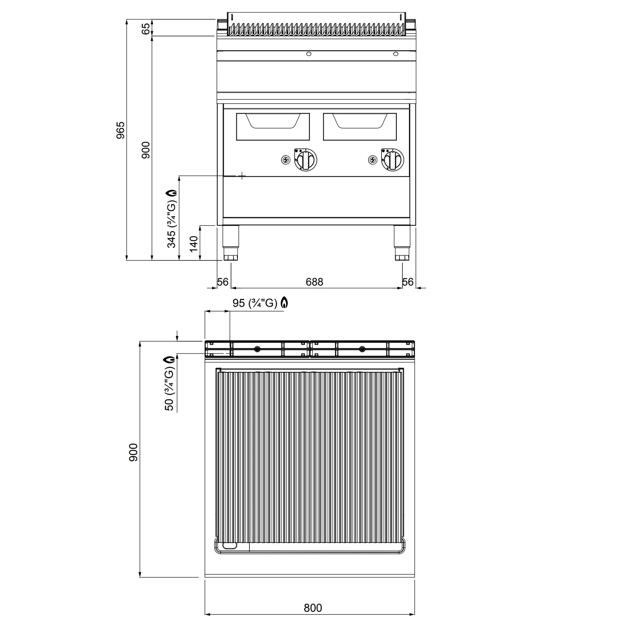 Парна газова скара (24 kW)