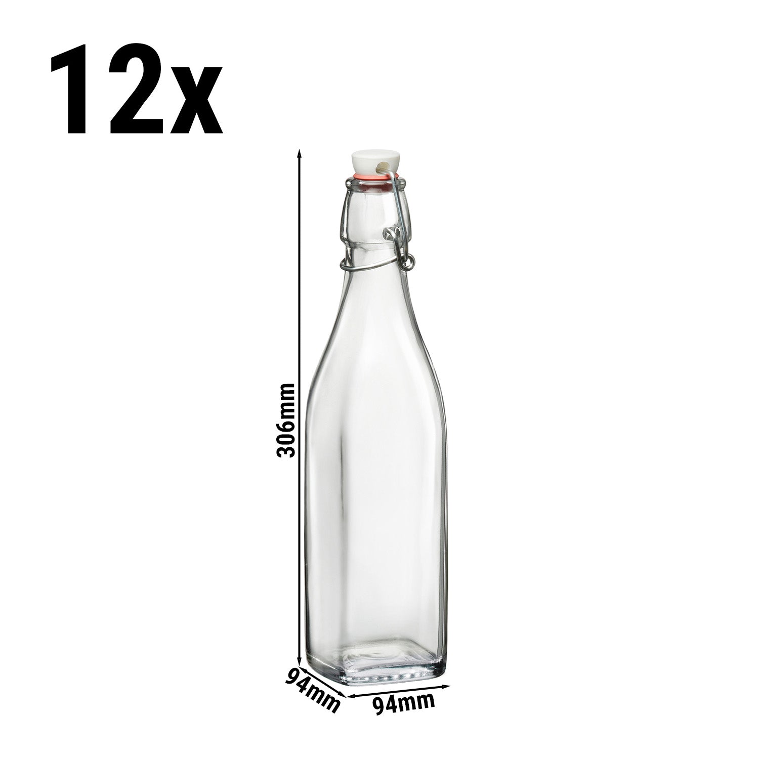 (1 piece) Glass bottle Bormioli Rocco - DUBLIN - with swing stopper - 1 l