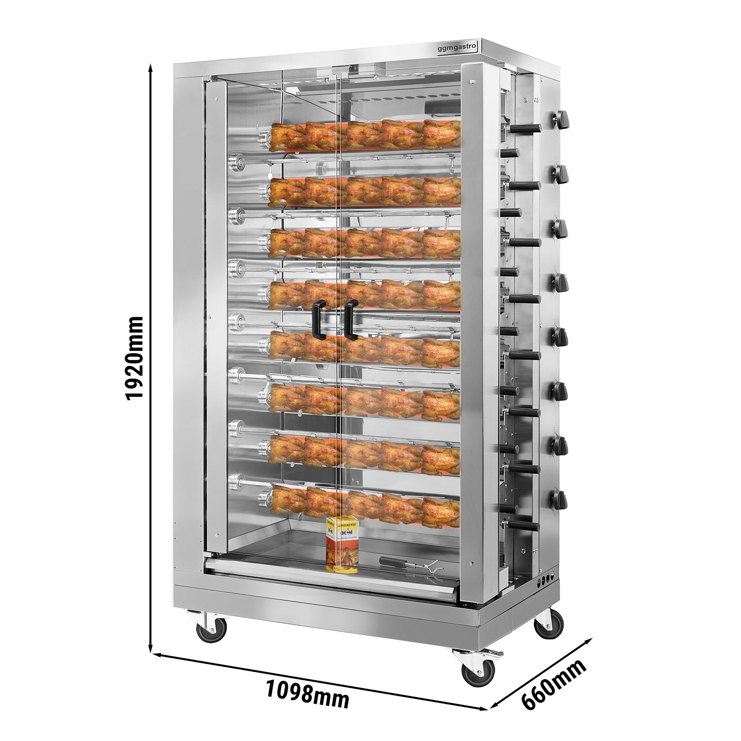 Gas grill for chickens / with 15x shisha for 90x chickens